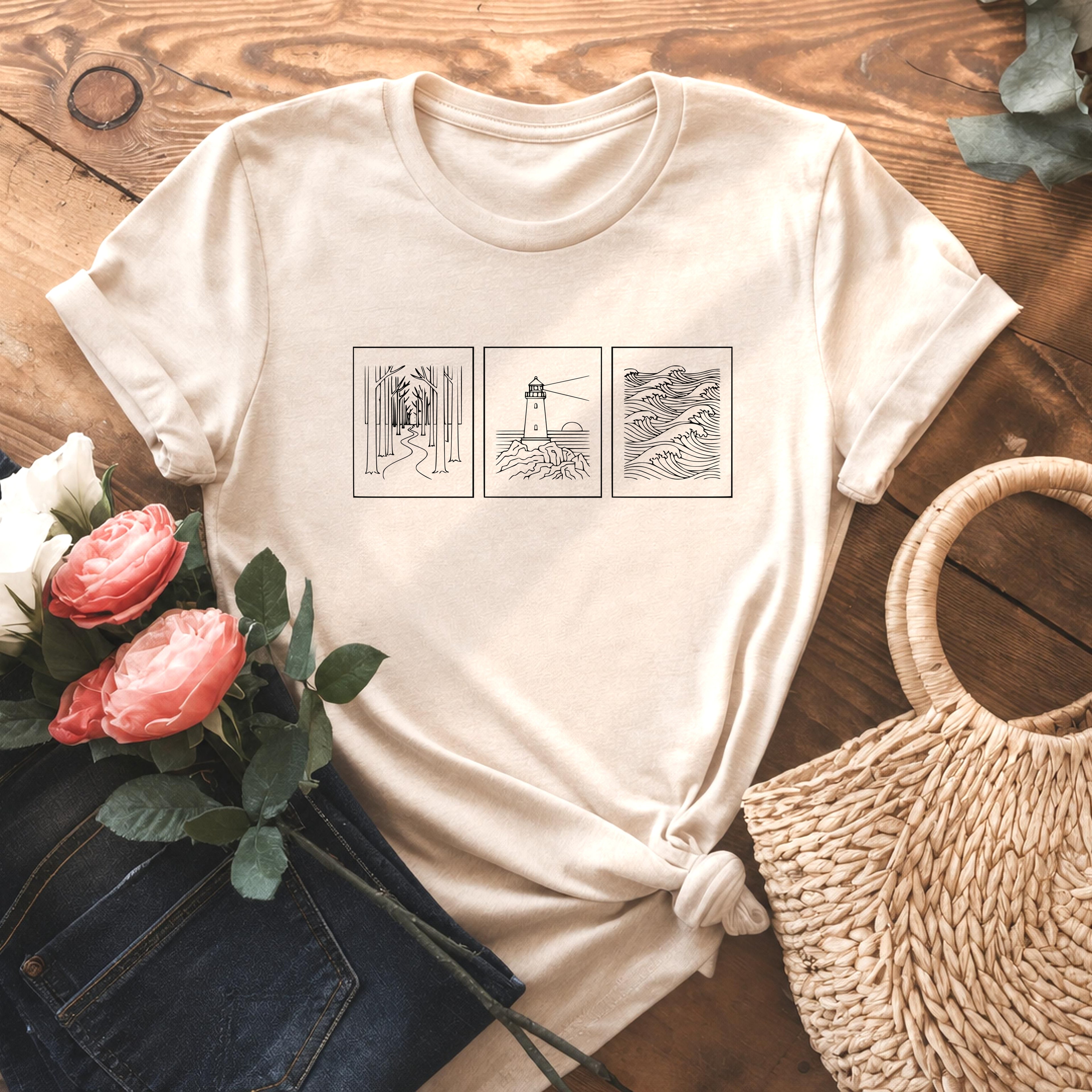 Lighthouse Forest Waves Tee