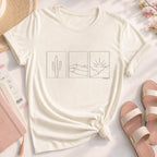 Minimalist Desert Landscape Nature Line Art Tee