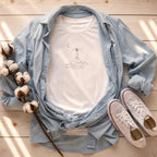 Minimalist Lighthouse Ocean Waves Coastal Tee