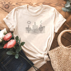 Minimalist Saguaro Sun Moon Desert Cactus T-Shirt