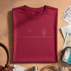 Minimalist Desert Cactus Nature Line Art Tee