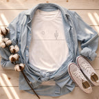 Minimalist Desert Cactus Nature Line Art Tee