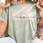 Camping Minimalist Mountain Line Art Nature
