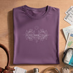 Minimalist Forest Reflection Line Art T-Shirt