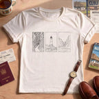 Minimalist Landscape Nature Line Art T-Shirt