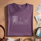 Minimalist Landscape Nature Line Art T-Shirt