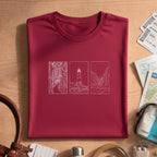 Minimalist Landscape Nature Line Art T-Shirt