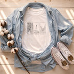 Minimalist Landscape Nature Line Art T-Shirt