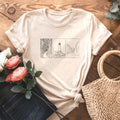 Minimalist Landscape Nature Line Art T-Shirt