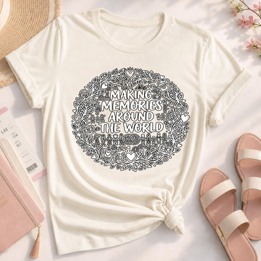 Making Memories Around The World T-Shirt, Travel Graphic Tee, Adventure Shirt, Explore Globe, Wanderlust Gift, Unisex Vacation Journey, Comf