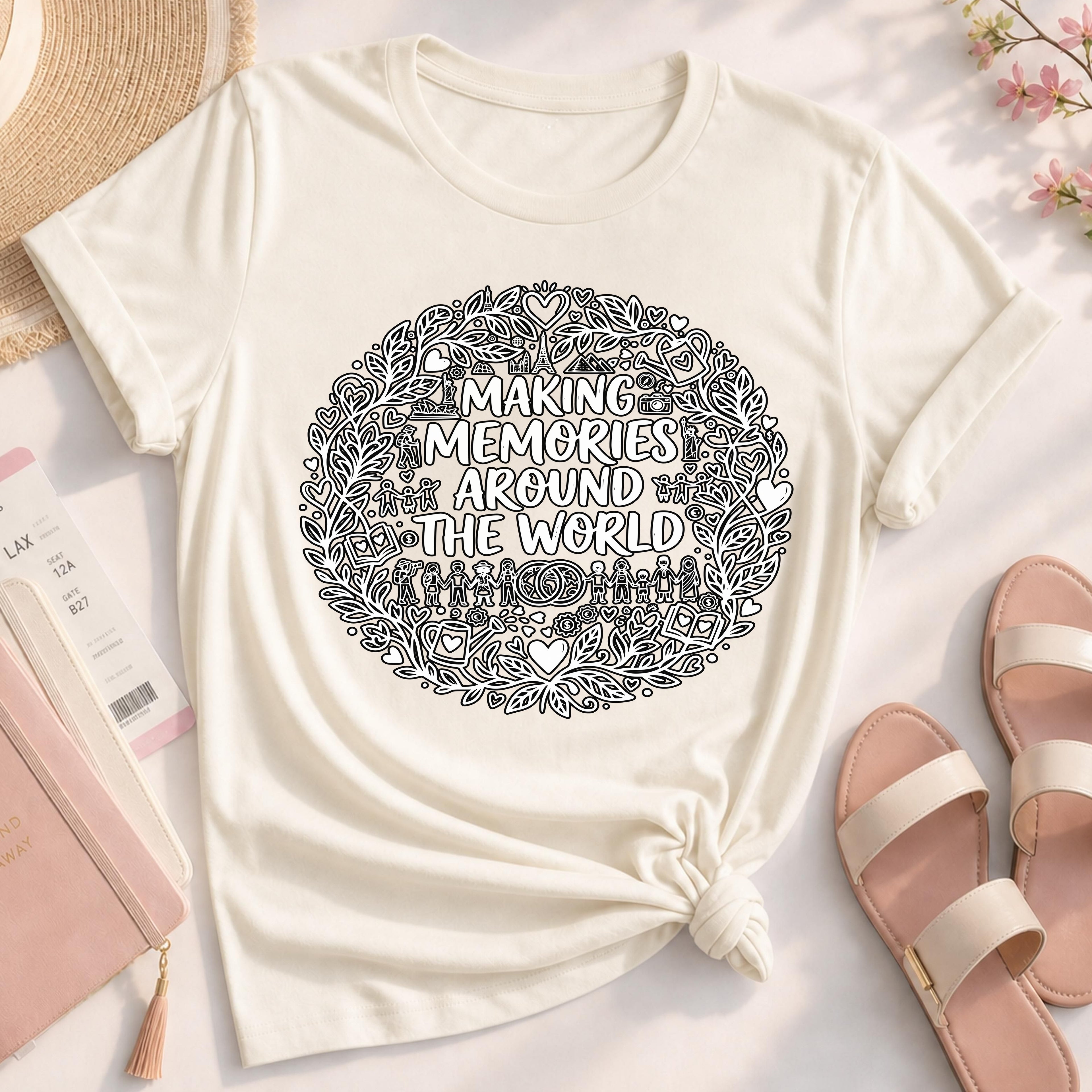 Making Memories Around The World T-Shirt, Travel Graphic Tee, Adventure Shirt, Explore Globe, Wanderlust Gift, Unisex Vacation Journey, Comf