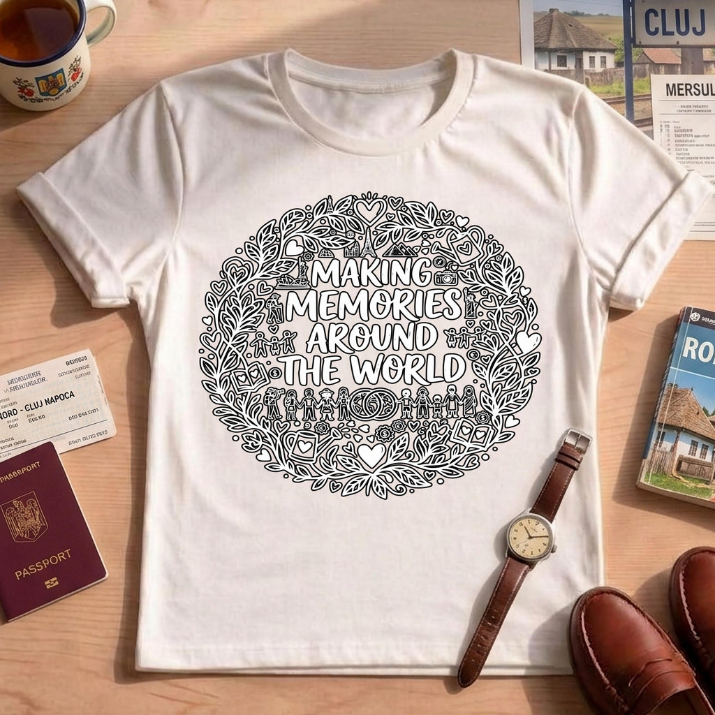 Making Memories Around The World T-Shirt, Travel Graphic Tee, Adventure Shirt, Explore Globe, Wanderlust Gift, Unisex Vacation Journey, Comf