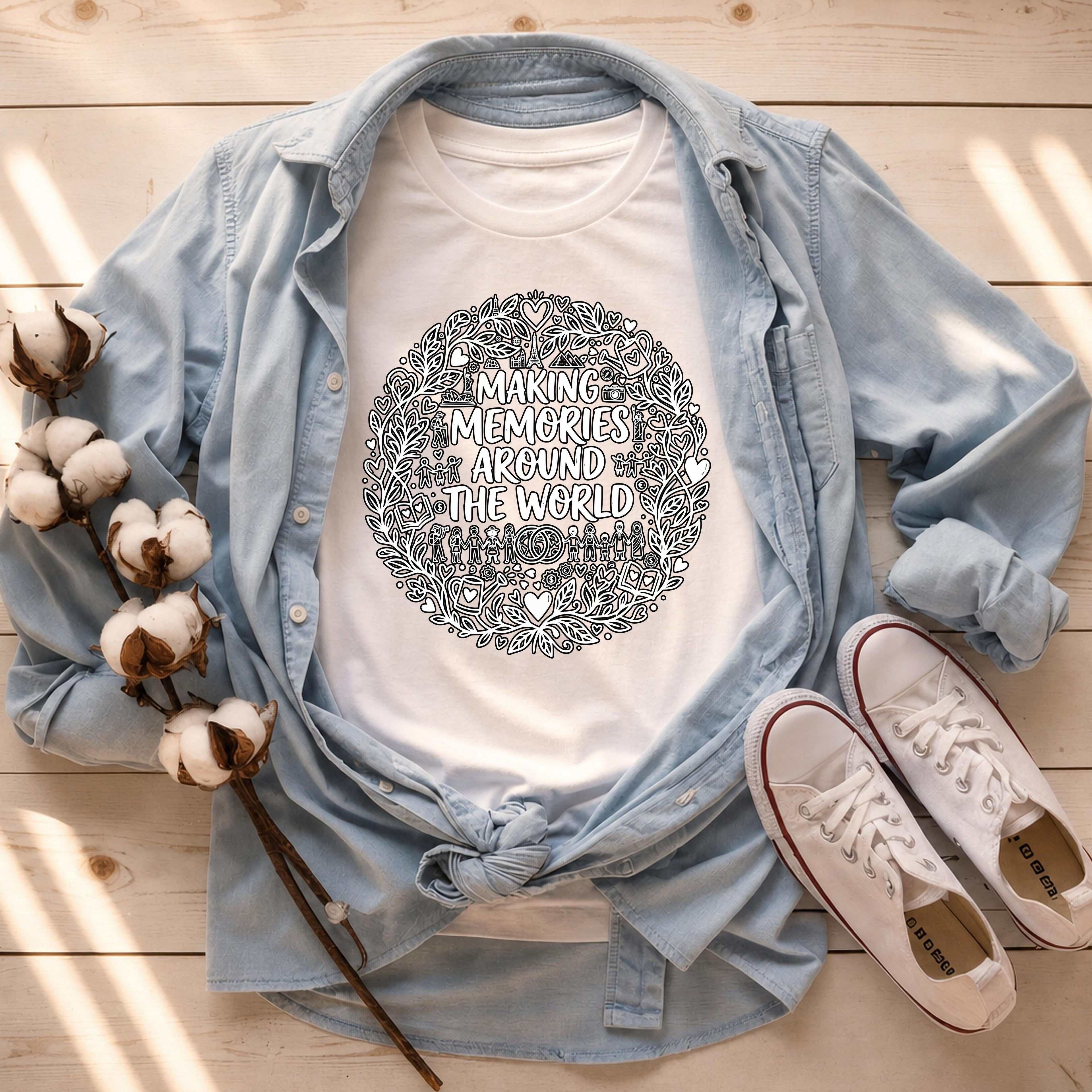 Making Memories Around The World T-Shirt, Travel Graphic Tee, Adventure Shirt, Explore Globe, Wanderlust Gift, Unisex Vacation Journey, Comf