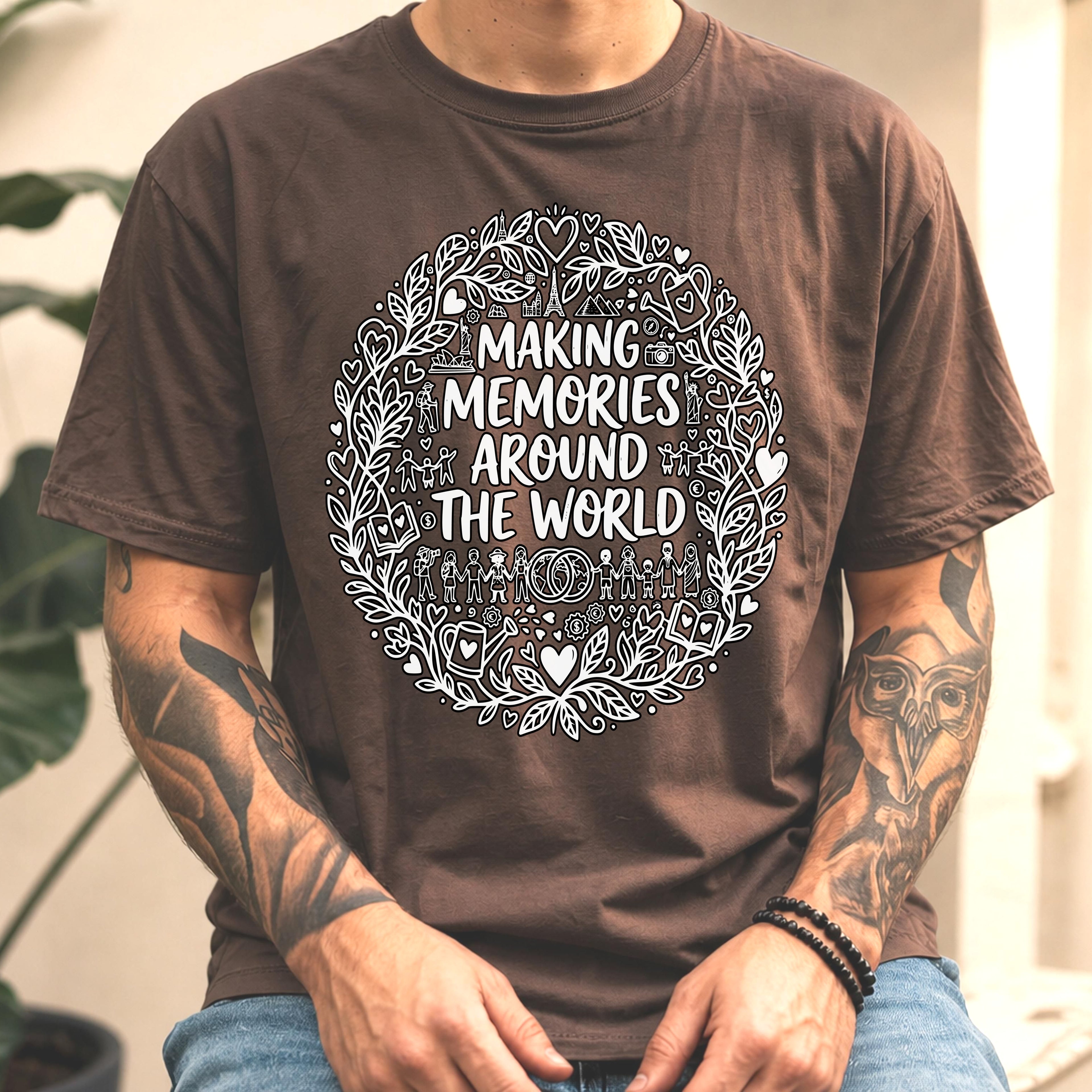 Making Memories Around The World T-Shirt, Travel Graphic Tee, Adventure Shirt, Explore Globe, Wanderlust Gift, Unisex Vacation Journey, Comf