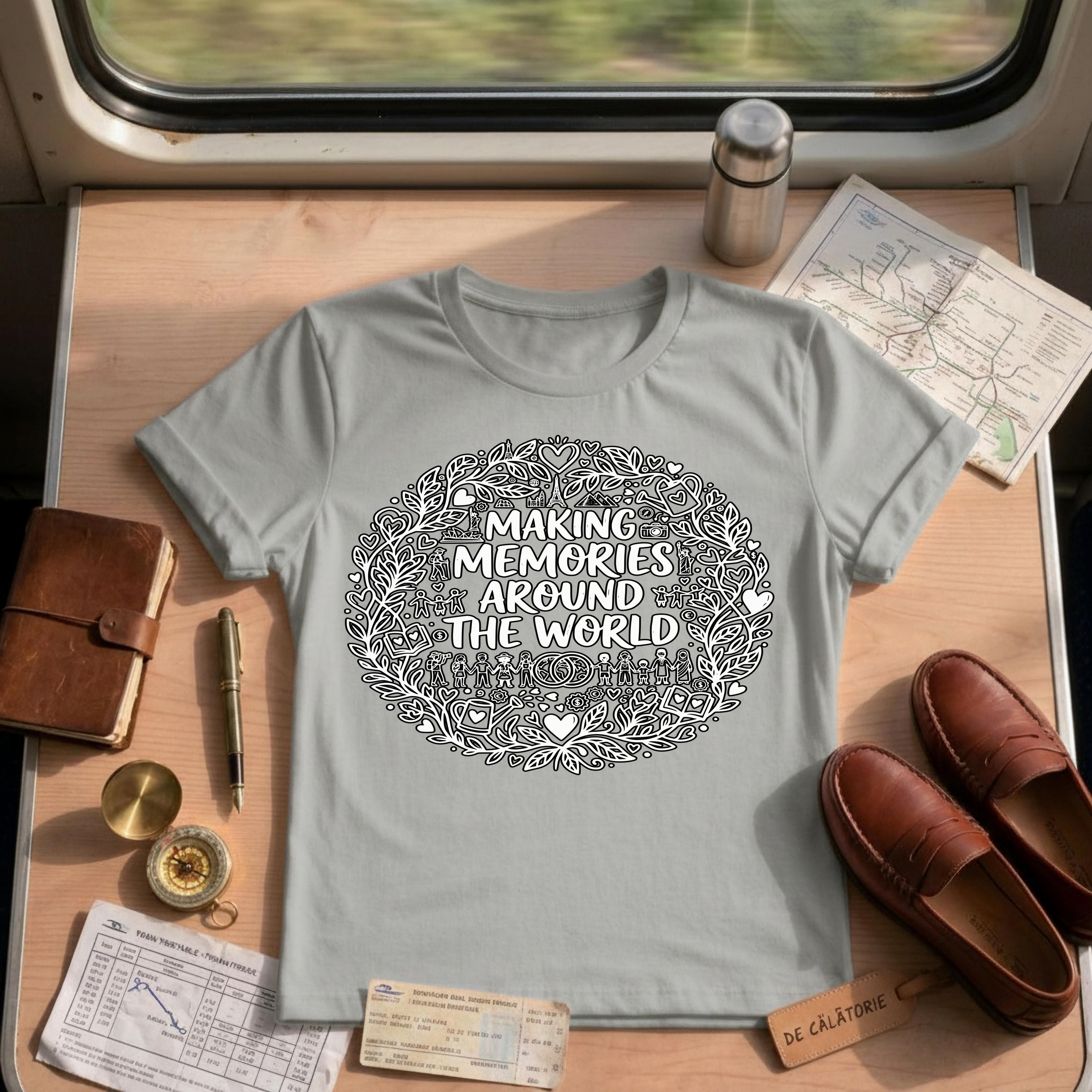 Making Memories Around The World T-Shirt, Travel Graphic Tee, Adventure Shirt, Explore Globe, Wanderlust Gift, Unisex Vacation Journey, Comf