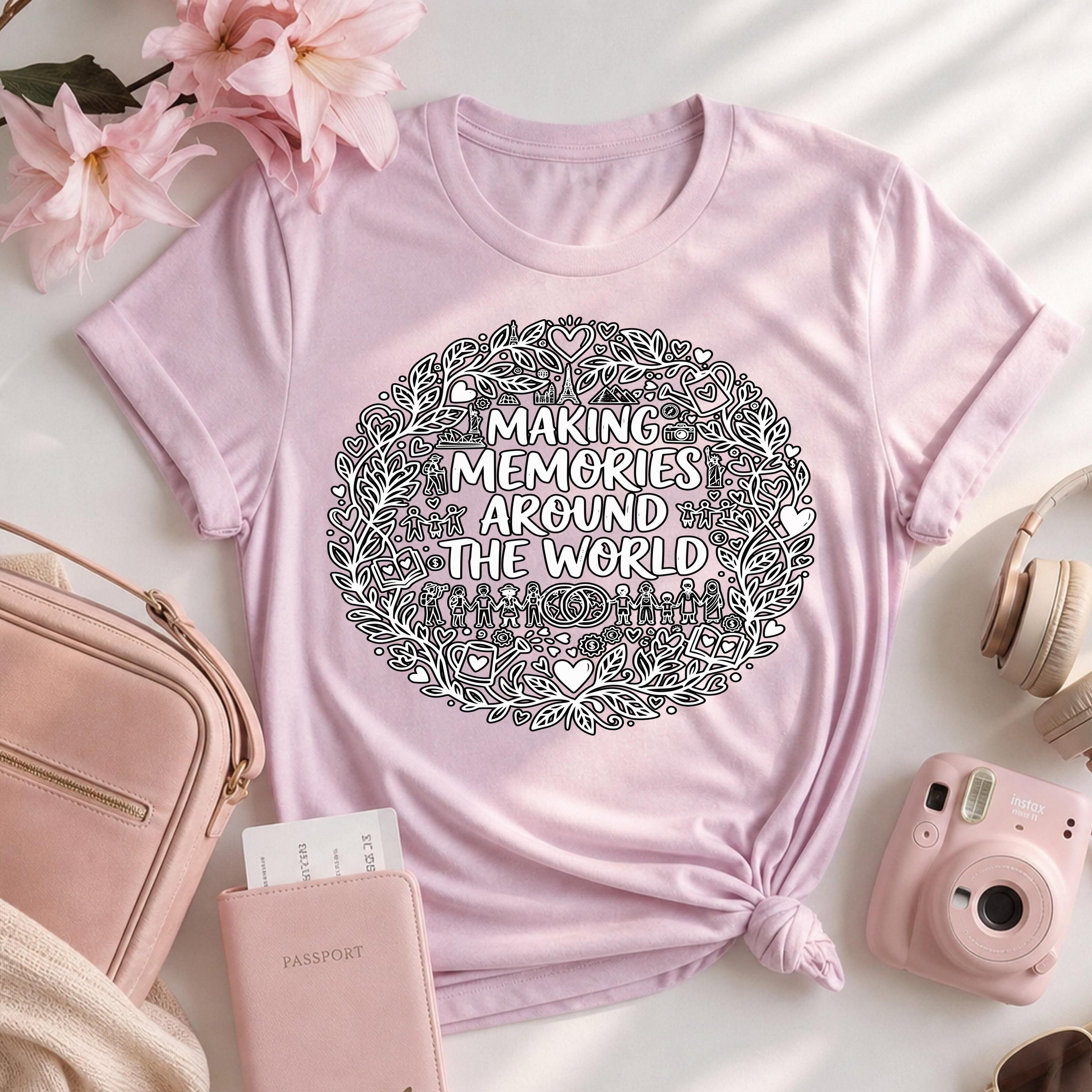 Making Memories Around The World T-Shirt, Travel Graphic Tee, Adventure Shirt, Explore Globe, Wanderlust Gift, Unisex Vacation Journey, Comf