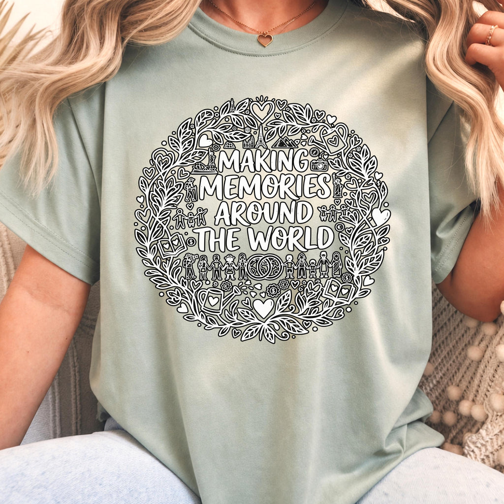 Making Memories Around The World T-Shirt, Travel Graphic Tee, Adventure Shirt, Explore Globe, Wanderlust Gift, Unisex Vacation Journey, Comf