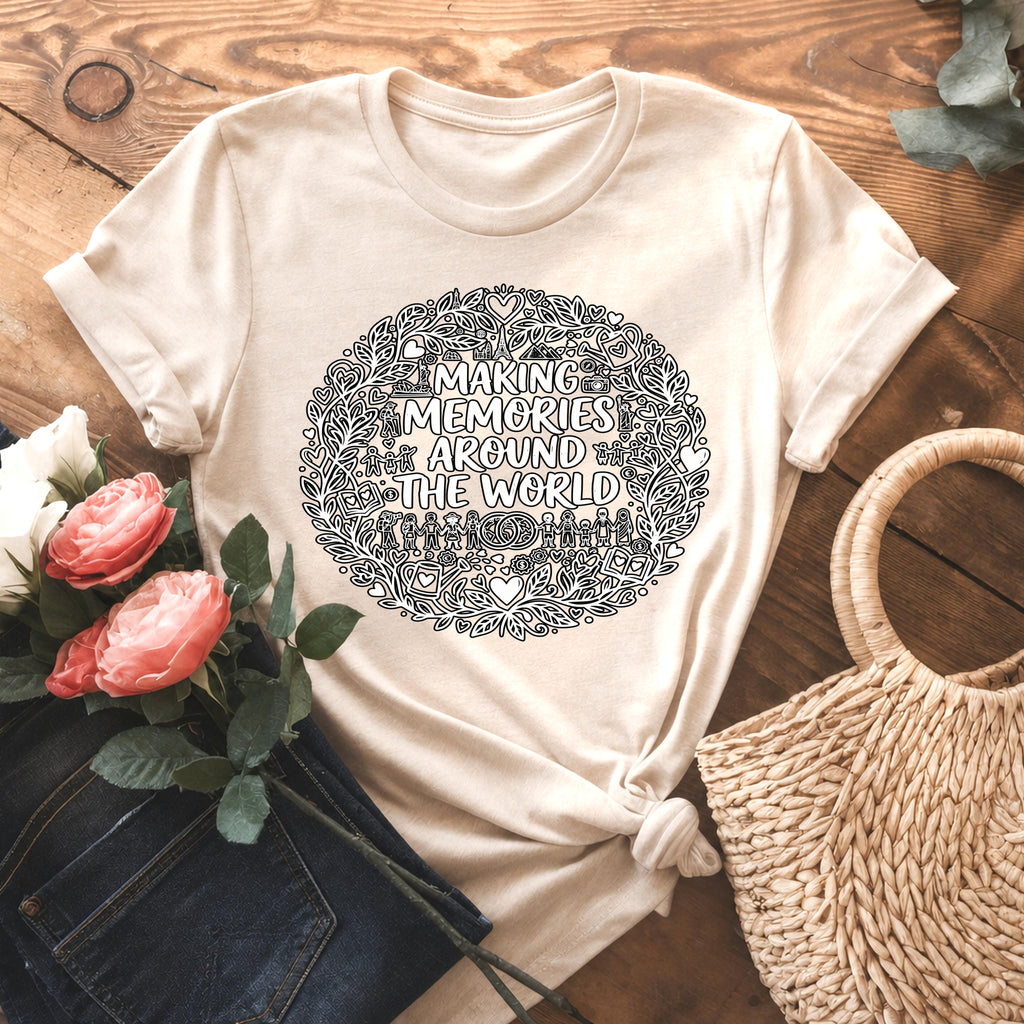 Making Memories Around The World T-Shirt, Travel Graphic Tee, Adventure Shirt, Explore Globe, Wanderlust Gift, Unisex Vacation Journey, Comf