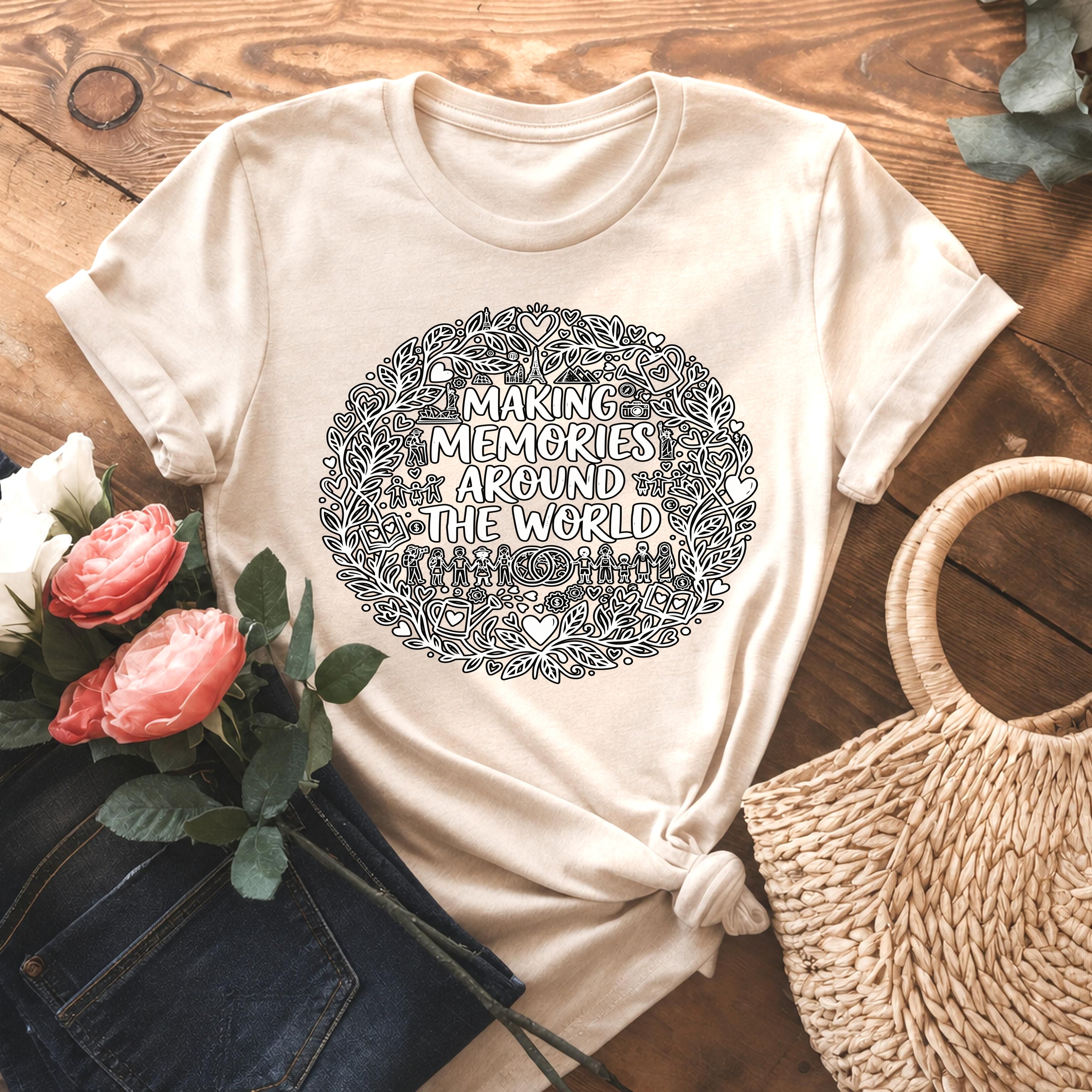 Making Memories Around The World T-Shirt, Travel Graphic Tee, Adventure Shirt, Explore Globe, Wanderlust Gift, Unisex Vacation Journey, Comf