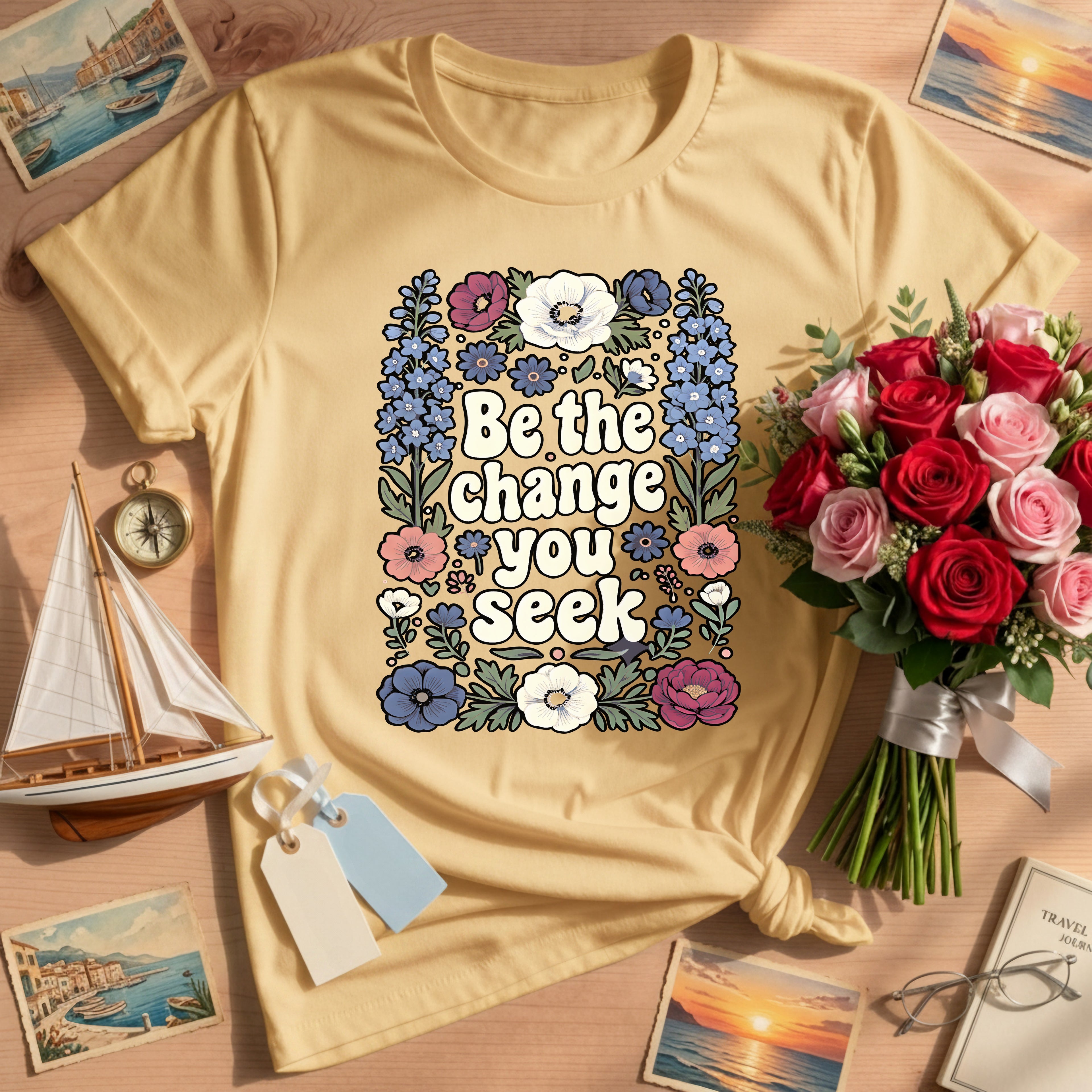 Good Things Take Time Inspirational Floral