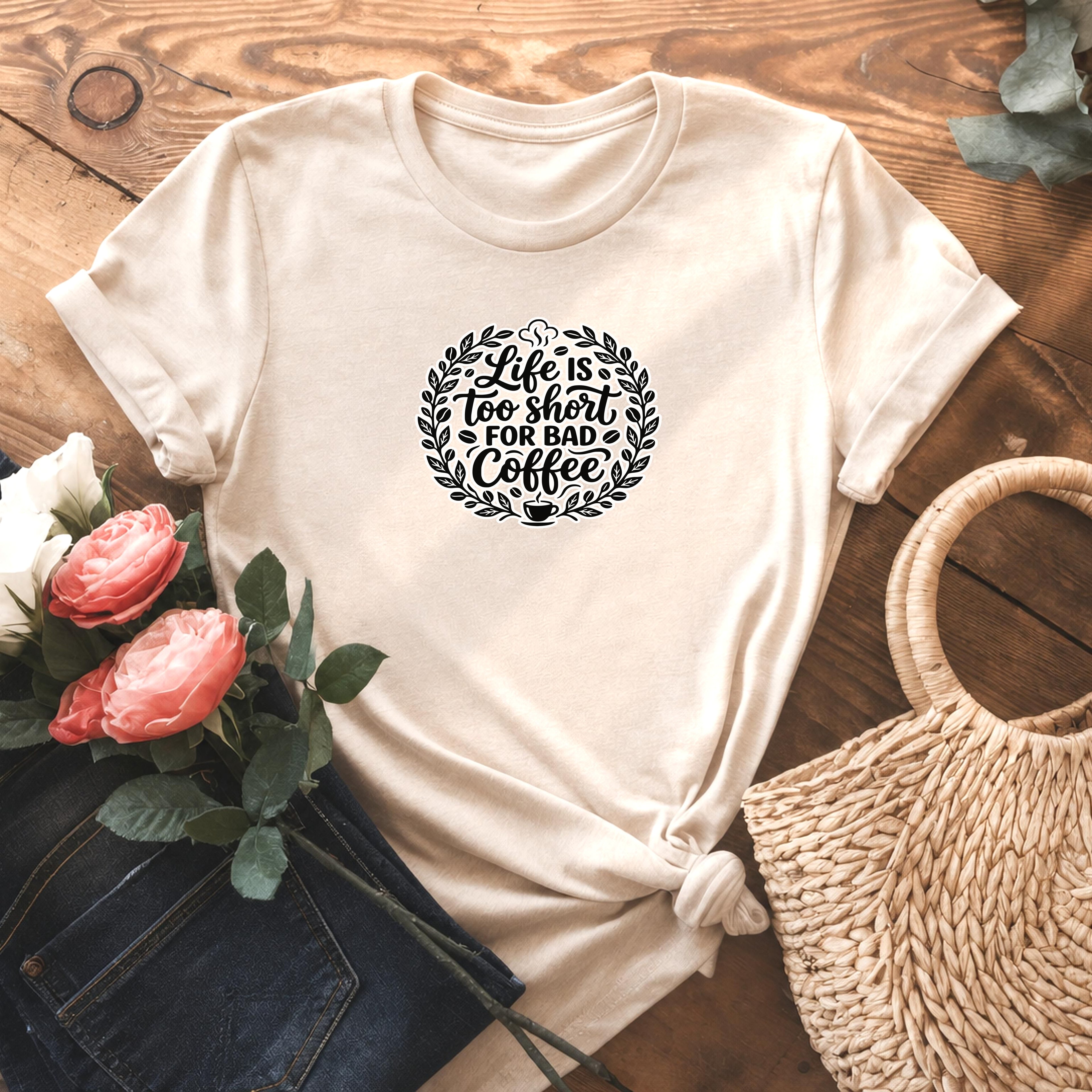 Life Is Too Short For Bad Coffee Shirt, Funny Coffee Lover Graphic Tee, Barista Gift, Caffeine Unisex Shirt, Coffee Lover Gift For Her