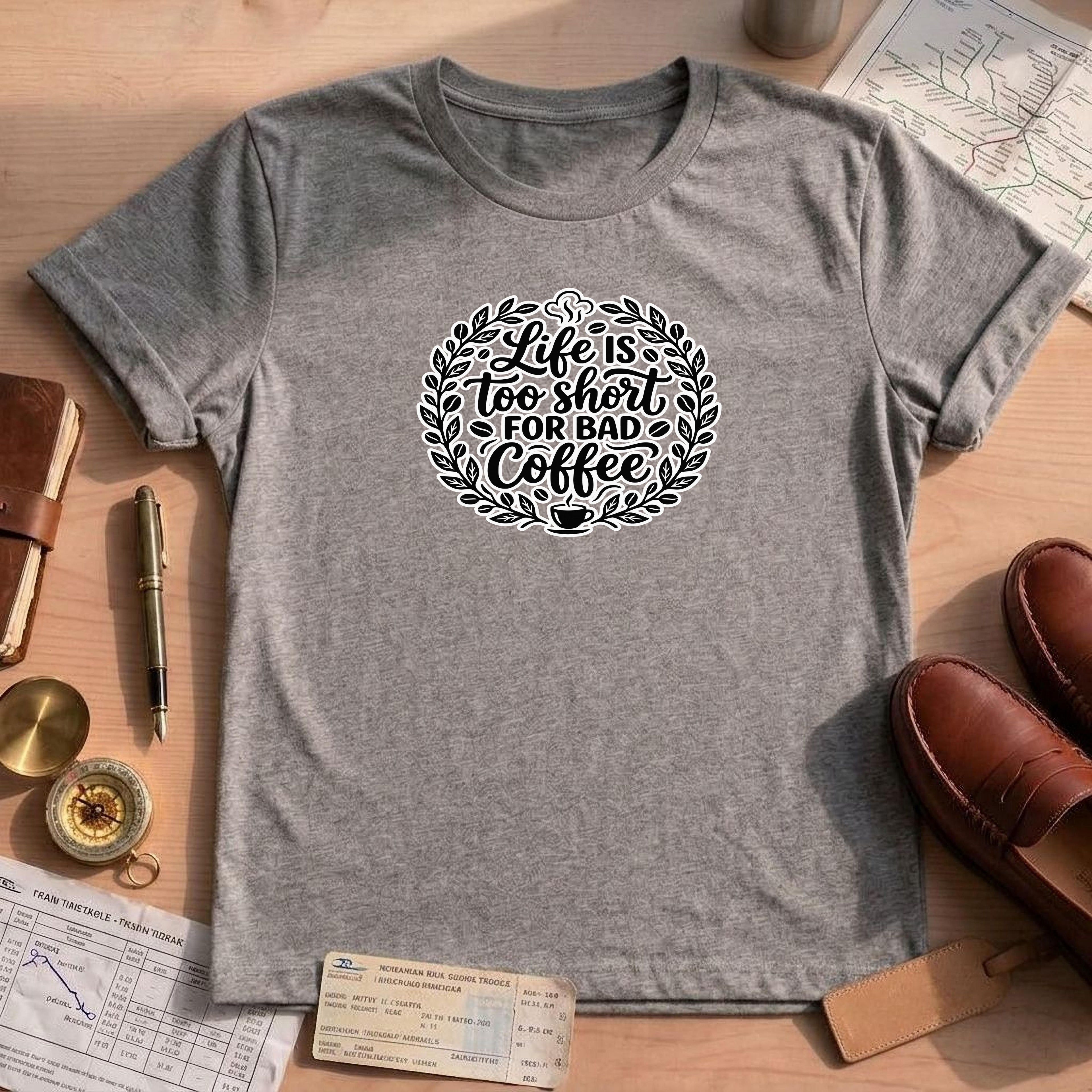 Life Is Too Short For Bad Coffee Shirt, Funny Coffee Lover Graphic Tee, Barista Gift, Caffeine Unisex Shirt, Coffee Lover Gift For Her