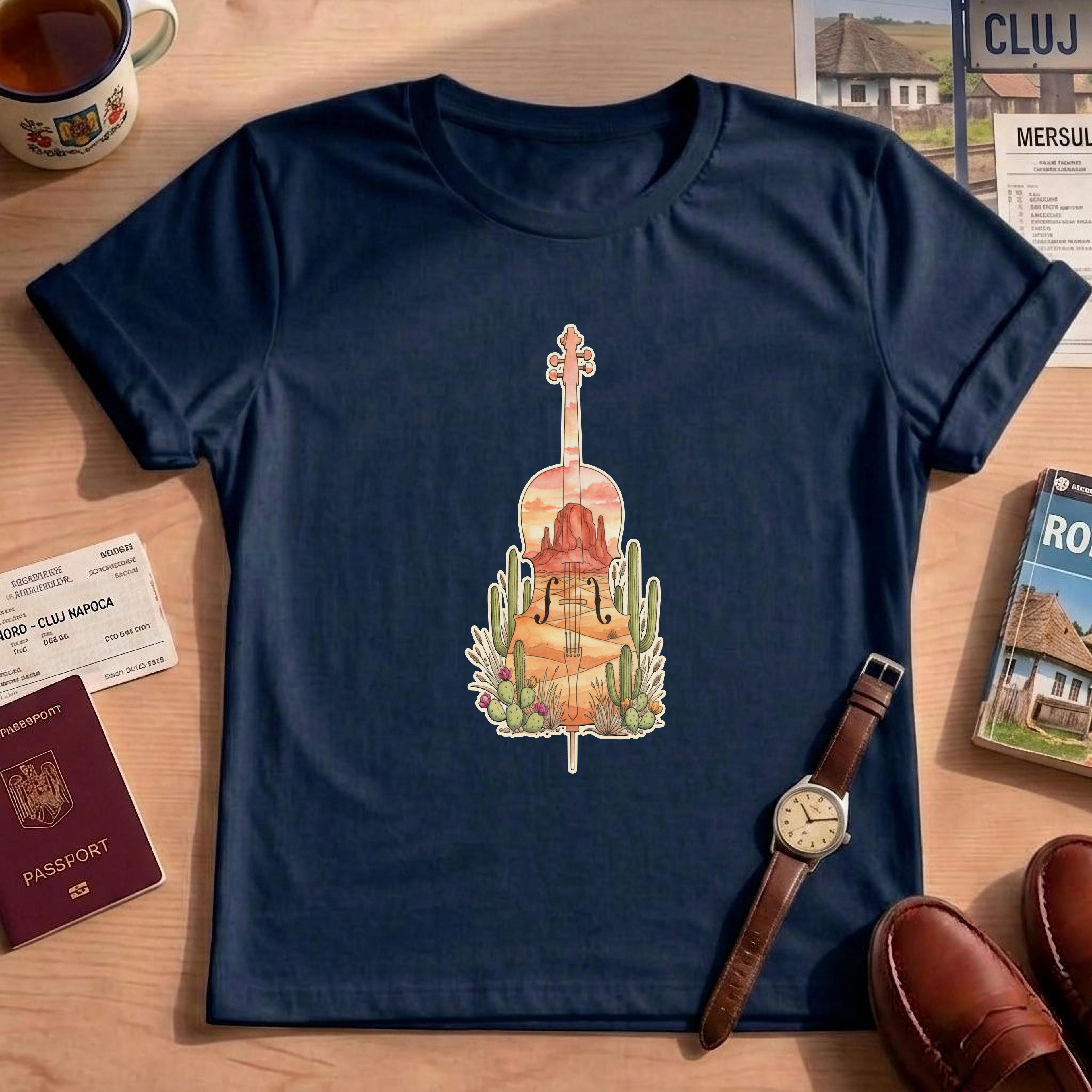 Nature Music Lover Cello Desert Shirt