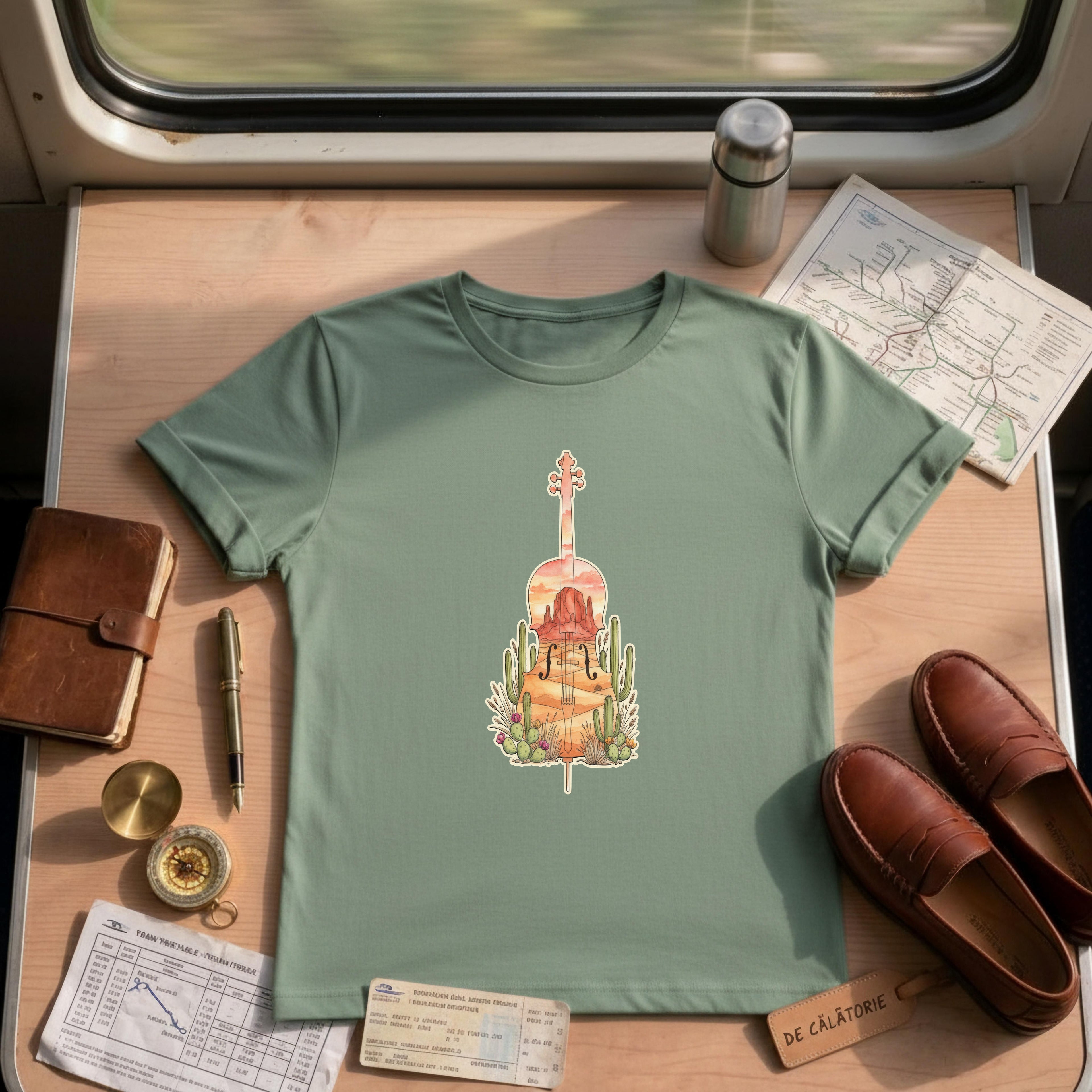 Nature Music Lover Cello Desert Shirt