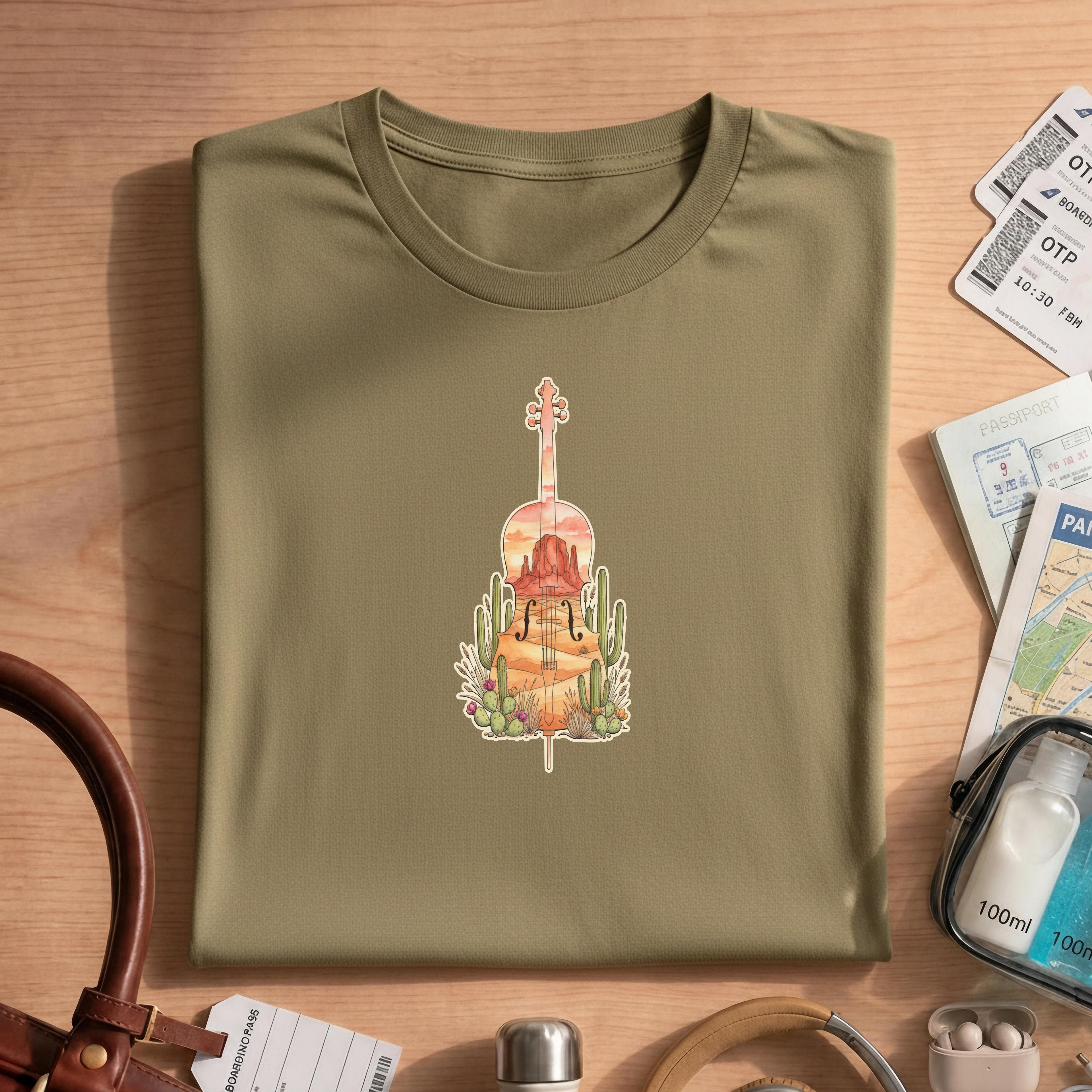 Nature Music Lover Cello Desert Shirt