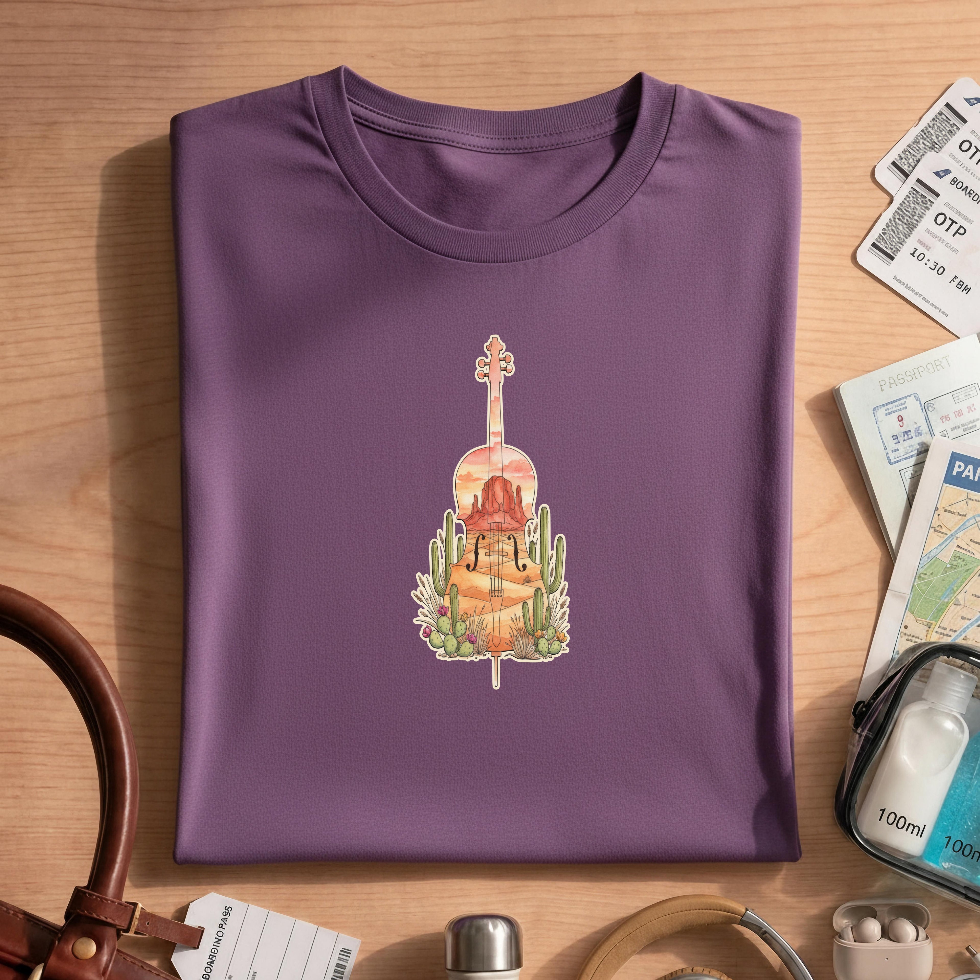 Nature Music Lover Cello Desert Shirt