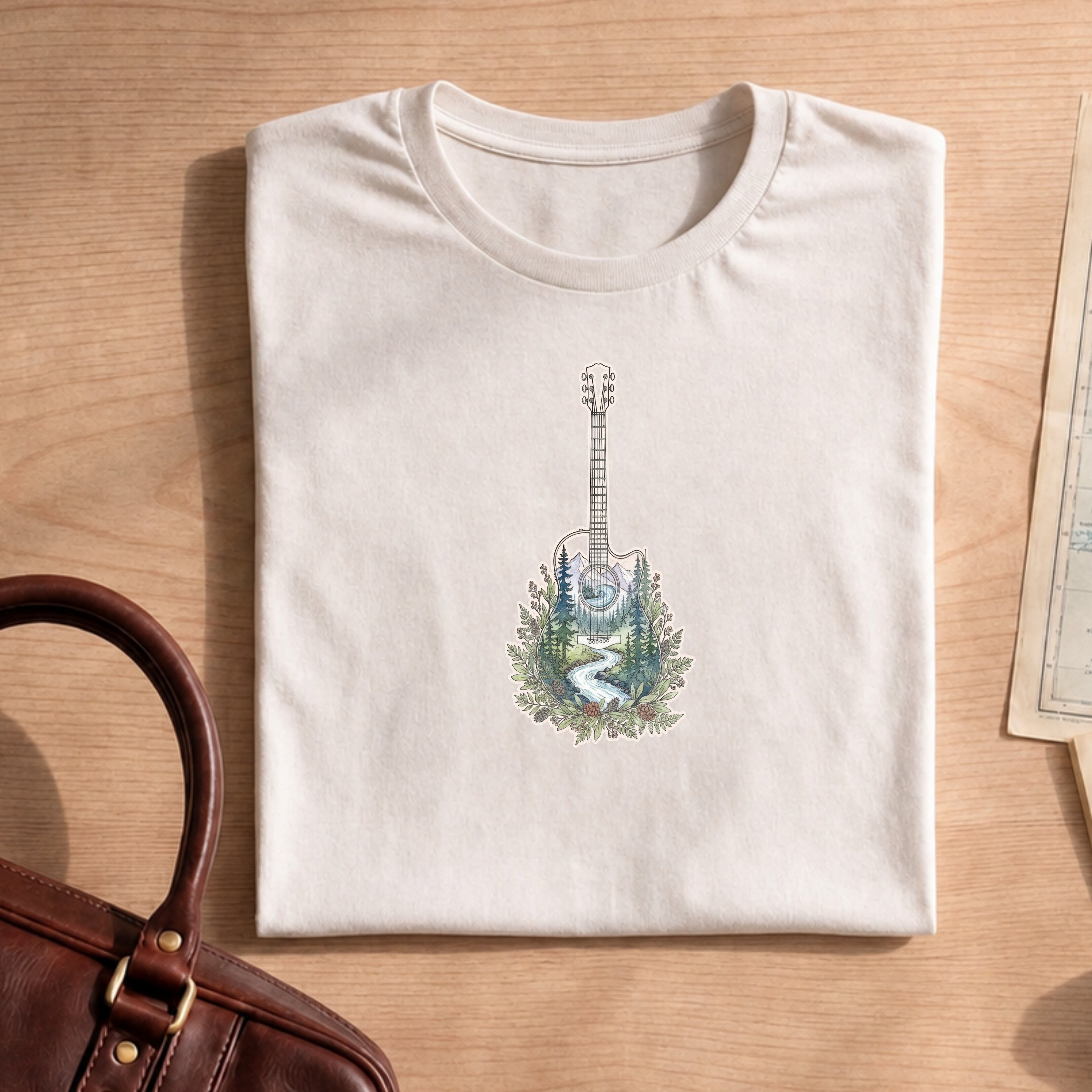 Mountain River Guitar Forest T-Shirt