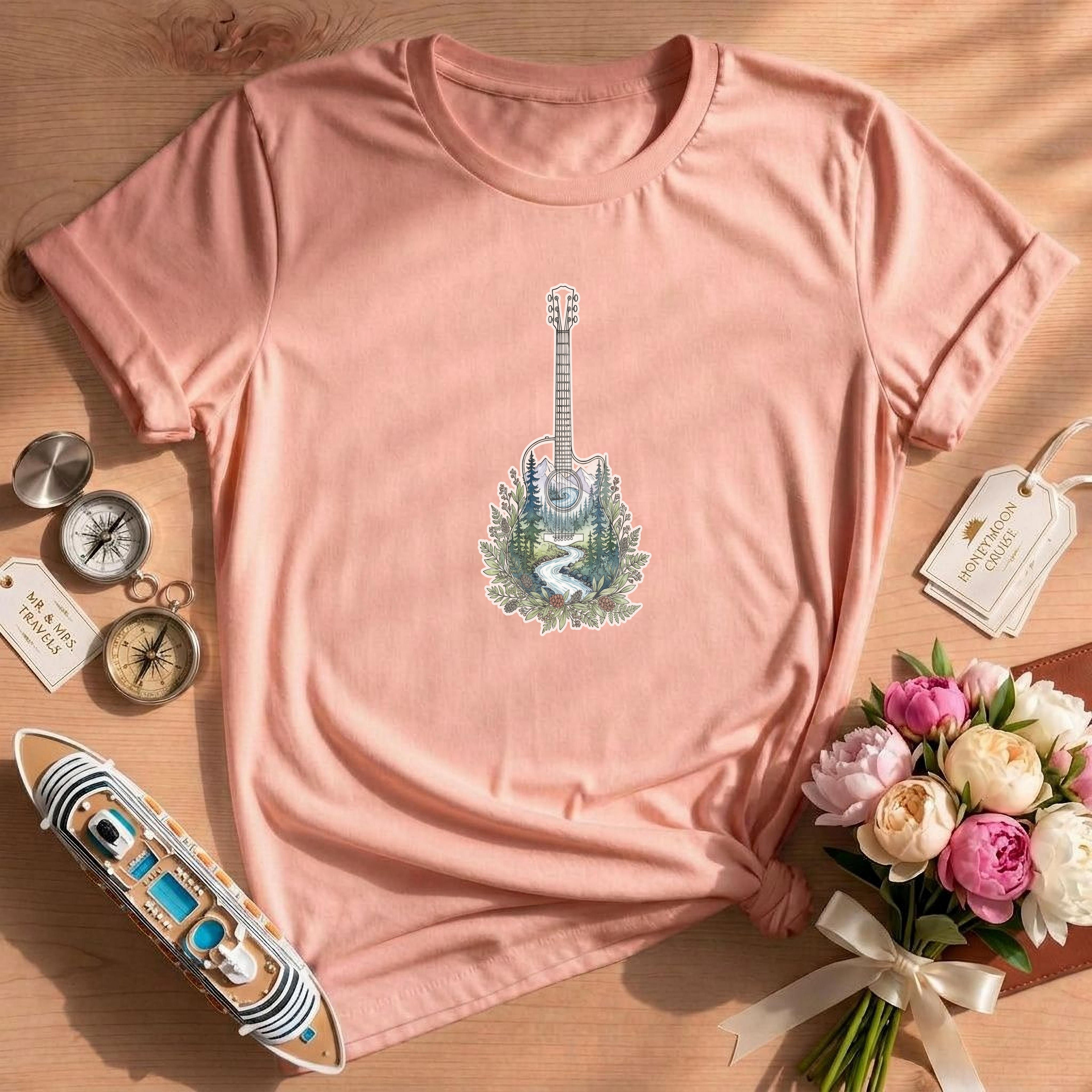 Mountain River Guitar Forest T-Shirt