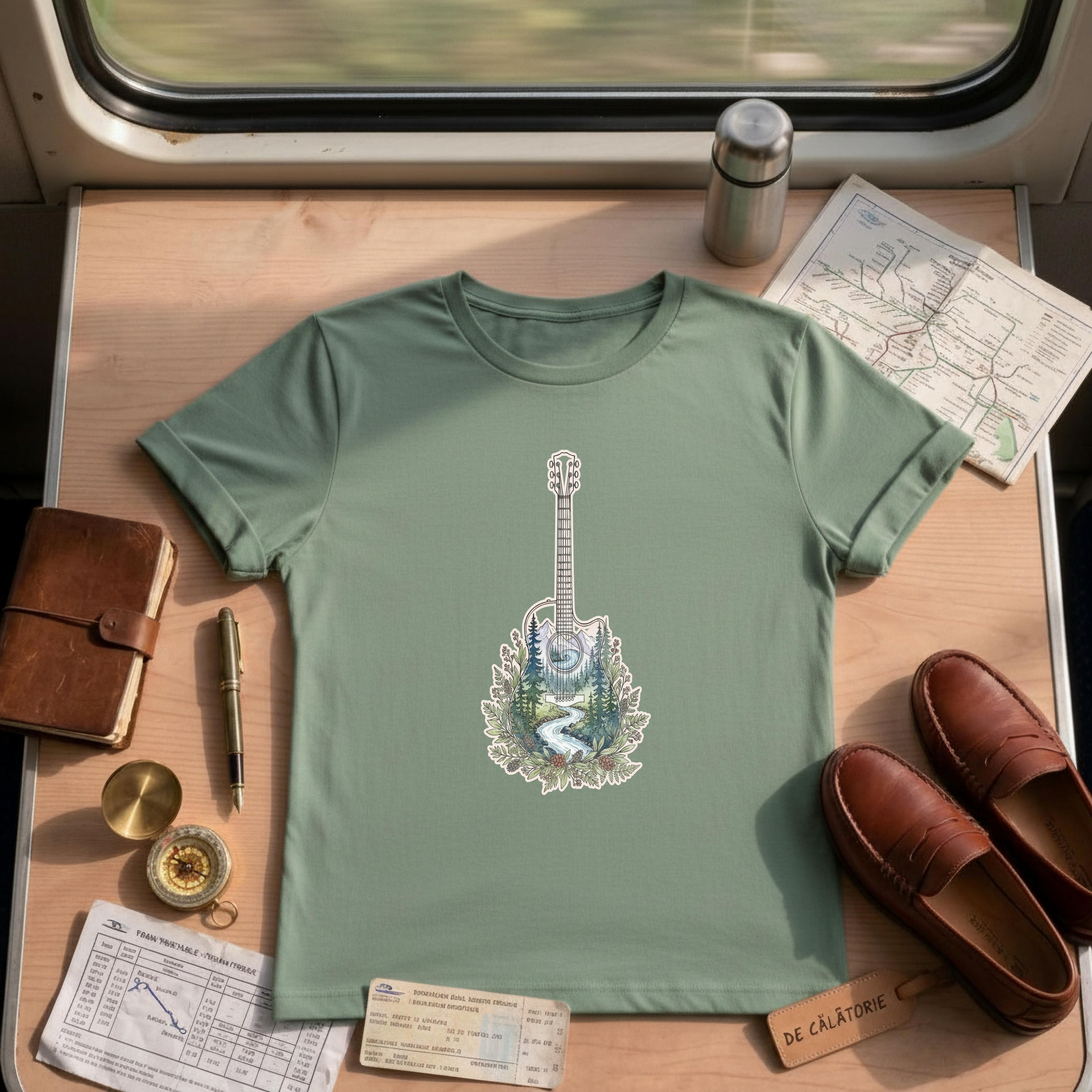 Mountain River Guitar Forest T-Shirt