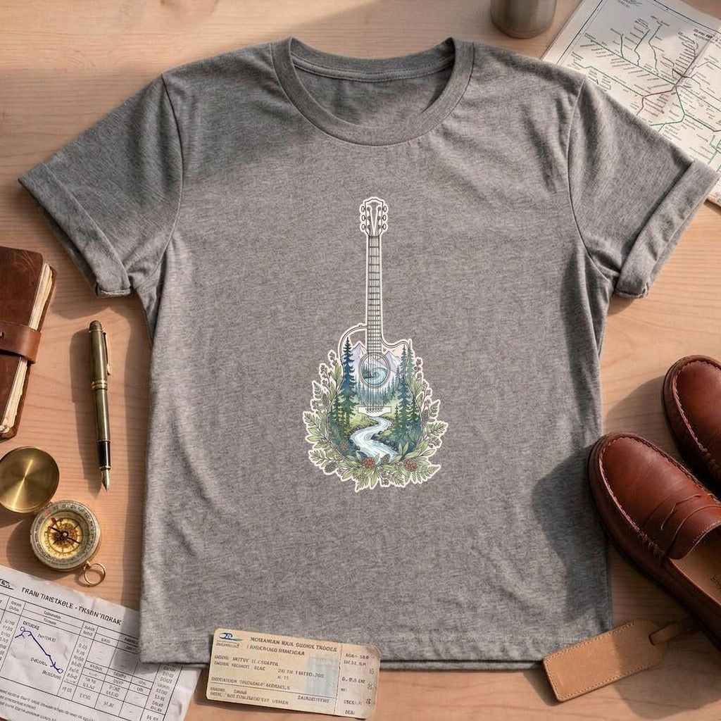 Mountain River Guitar Forest T-Shirt