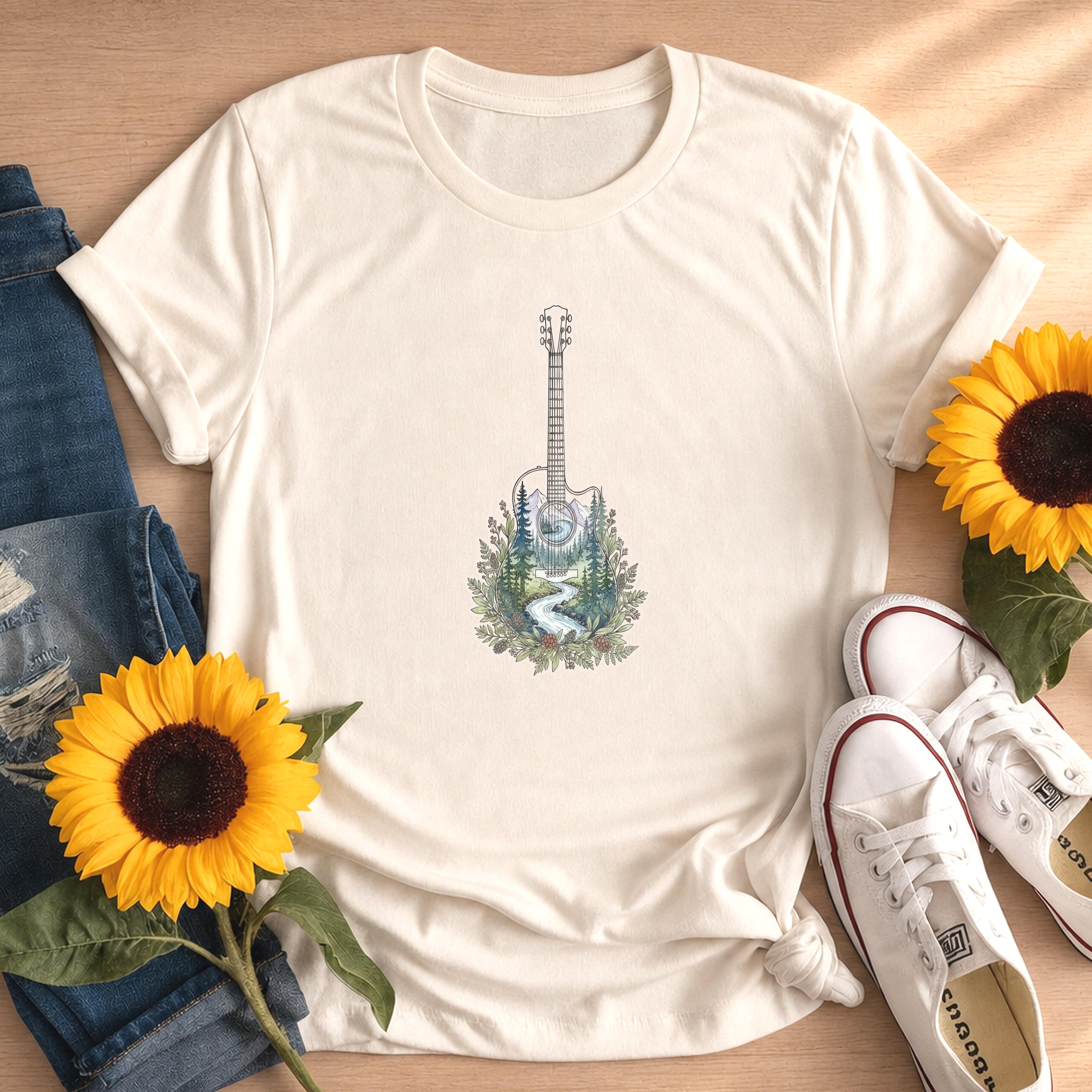 Mountain River Guitar Forest T-Shirt