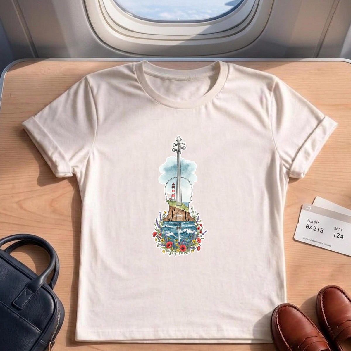 Coastal Nature Music Forest Violin Lighthouse Shirt