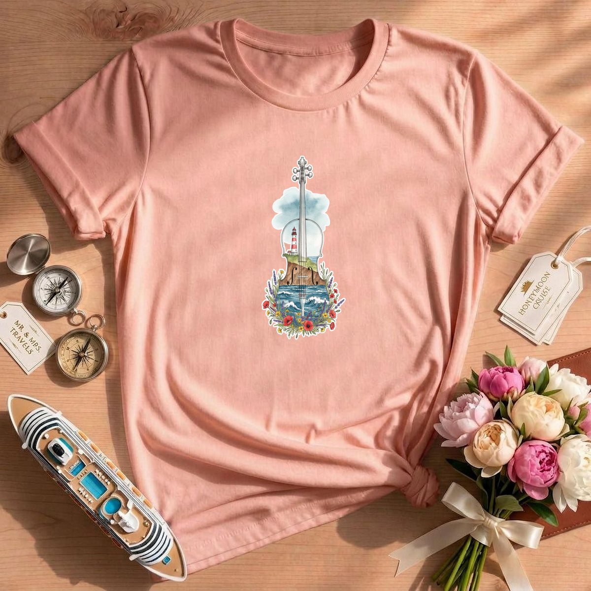 Coastal Nature Music Forest Violin Lighthouse Shirt