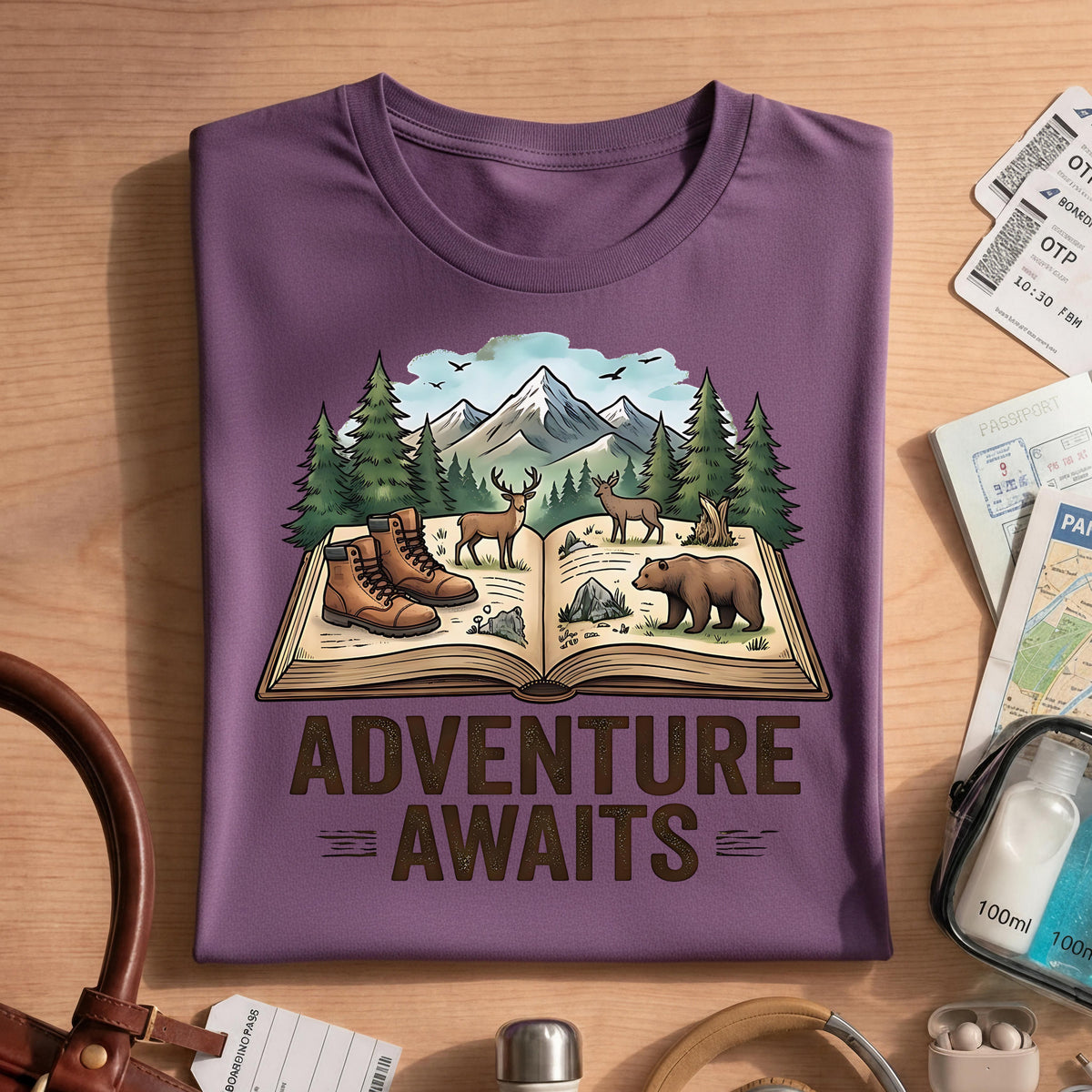 Adventure Awaits Nature Hiking Camping Shirt