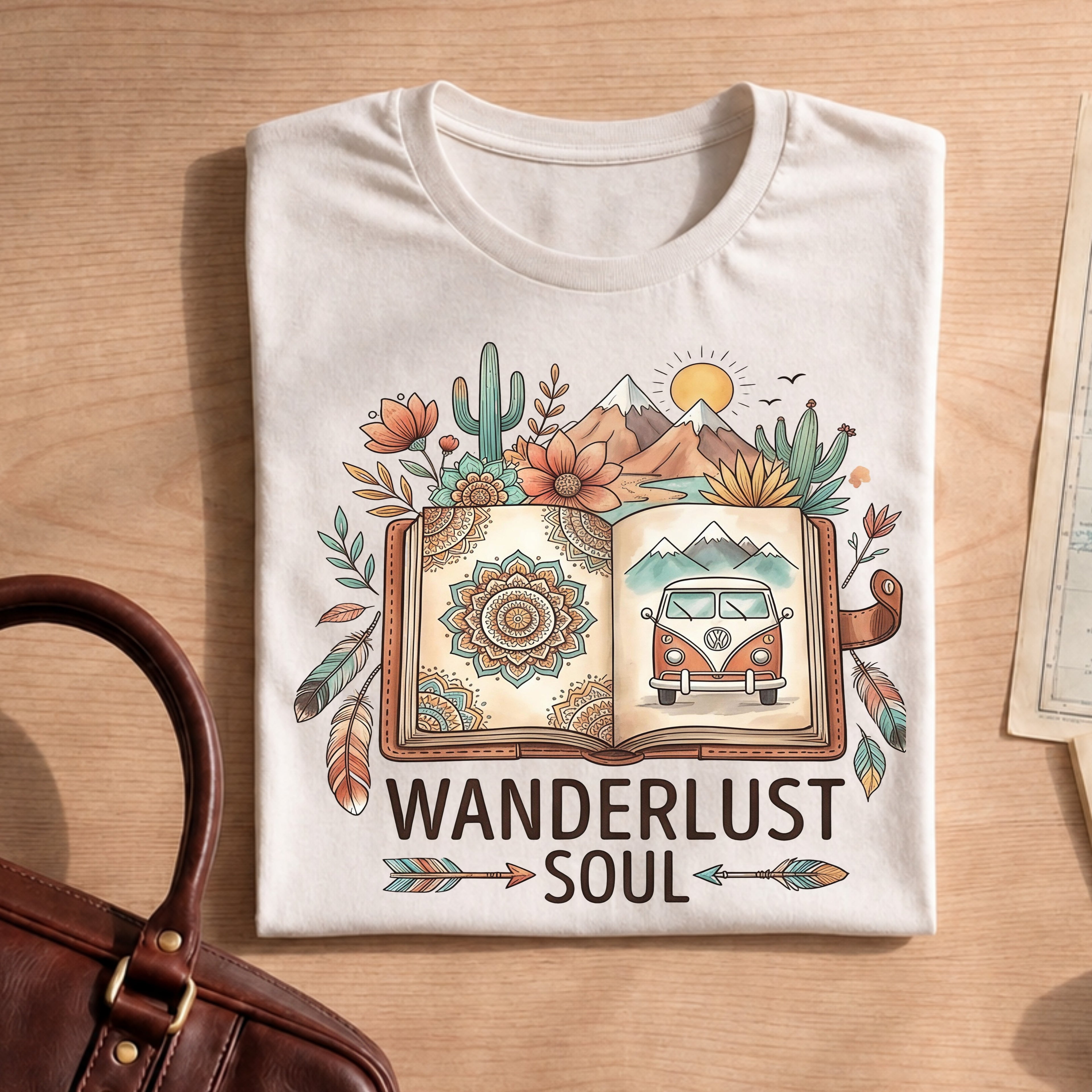Boho Travel Vintage Camper Van Shirt