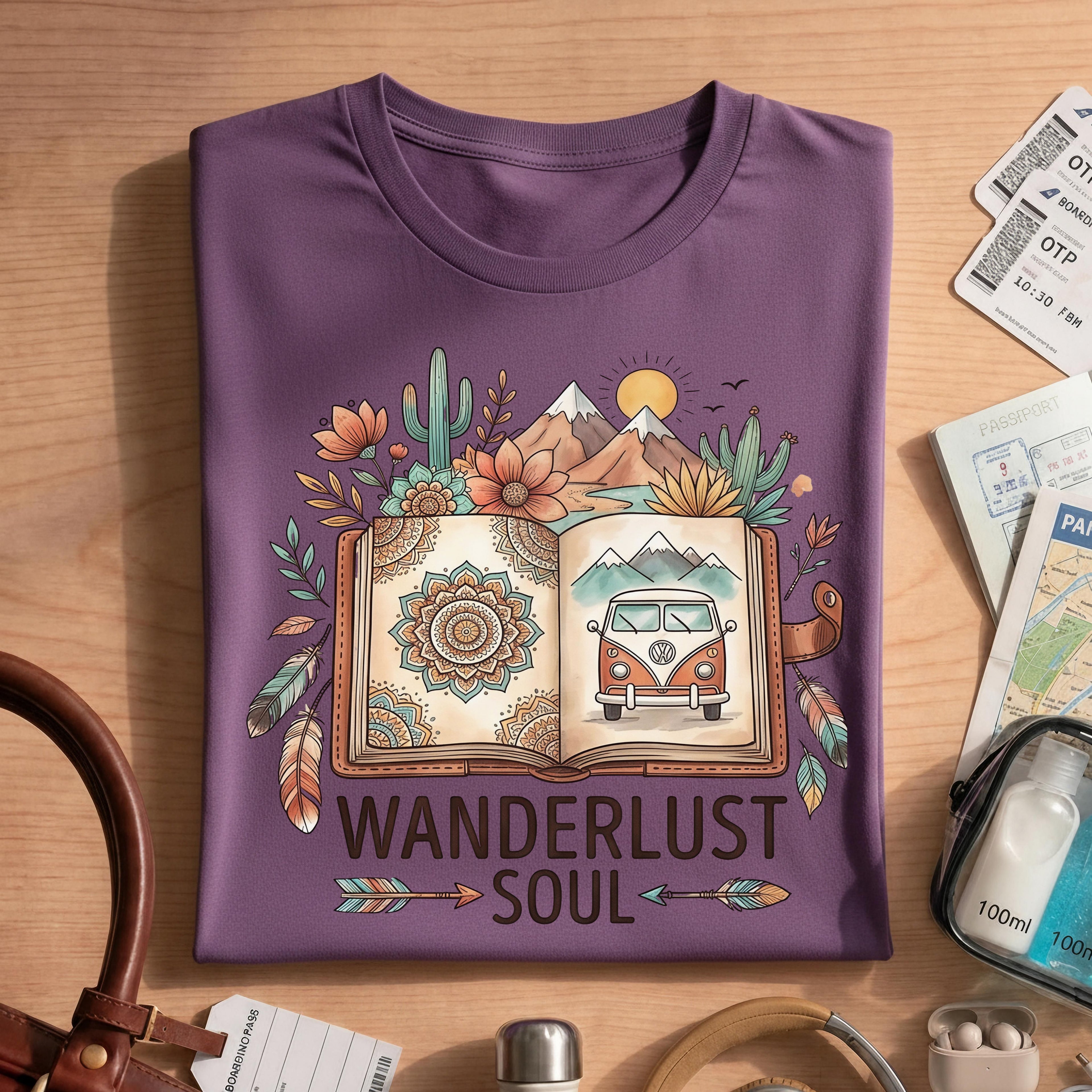 Boho Travel Vintage Camper Van Shirt