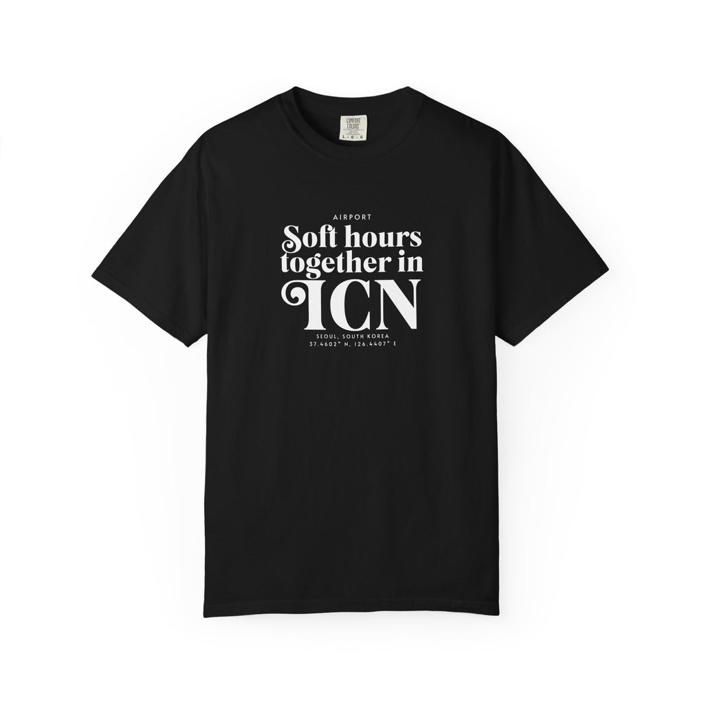 Soft hours together in ICN, Seoul airport, South Korea tee