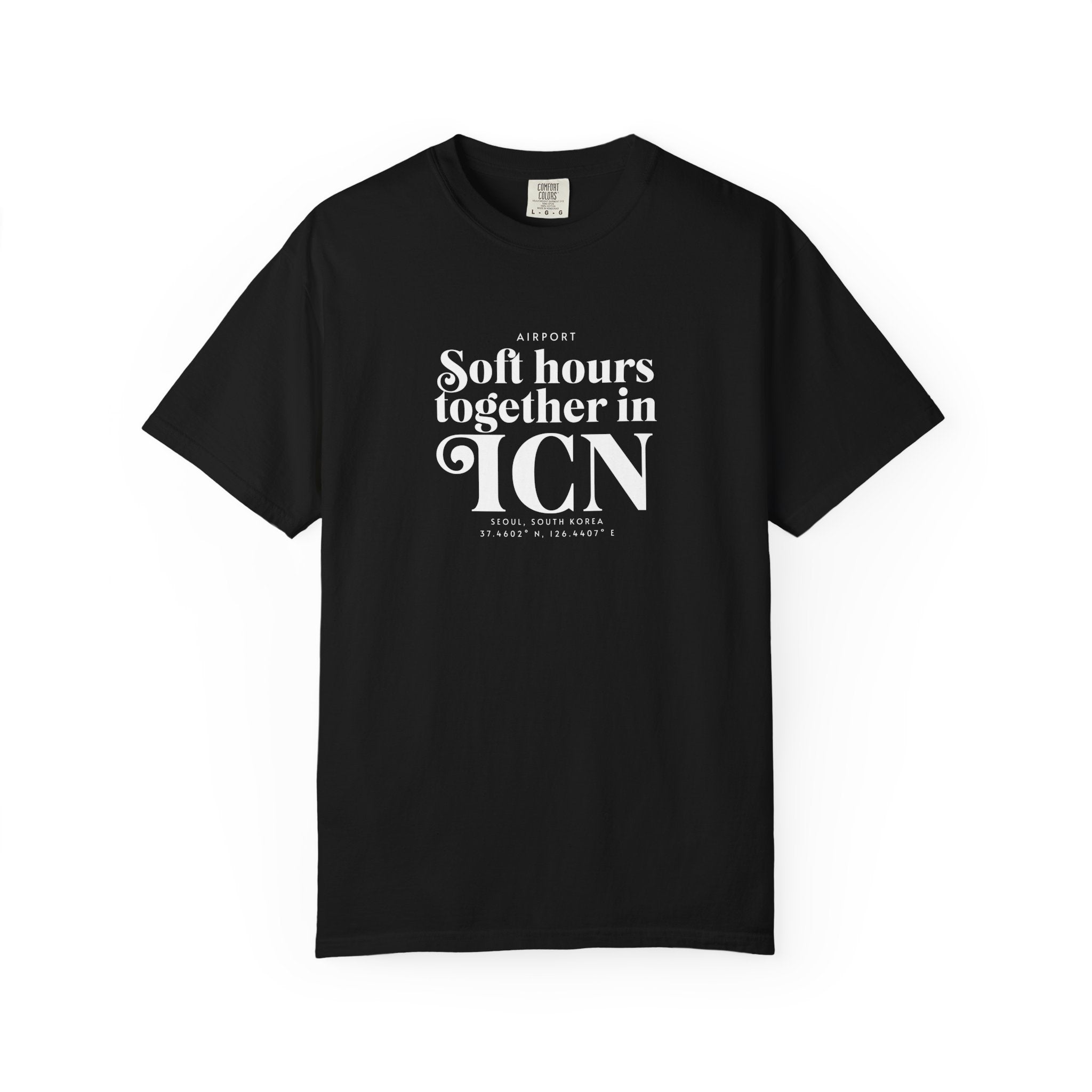 Soft hours together in ICN, Seoul airport, South Korea tee