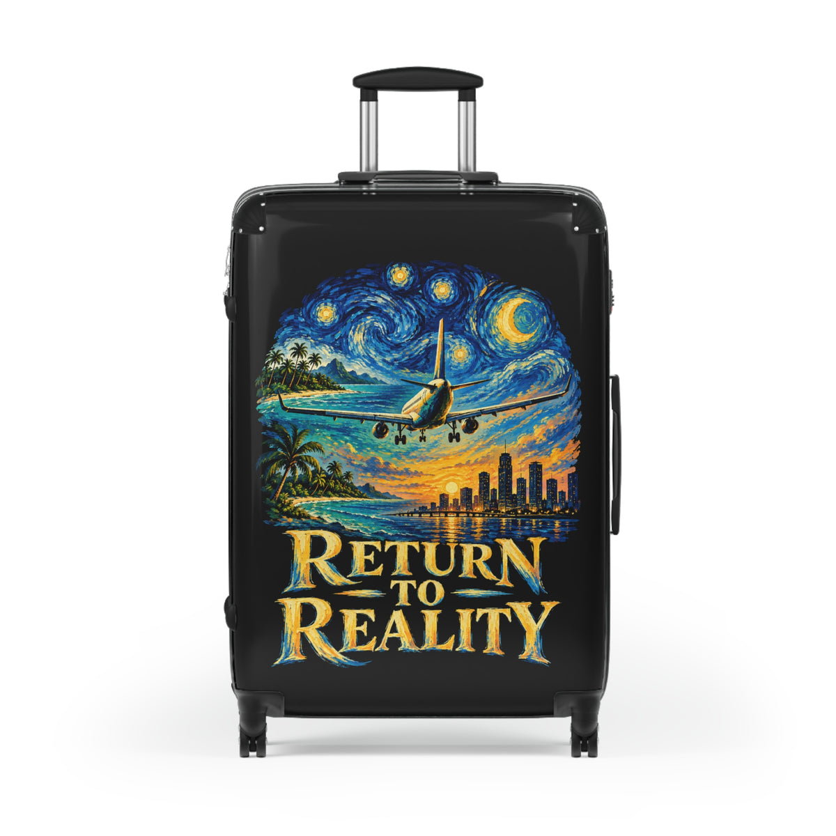 'Return to Reality' Travel Carry-On with Van Gogh Night Sky
