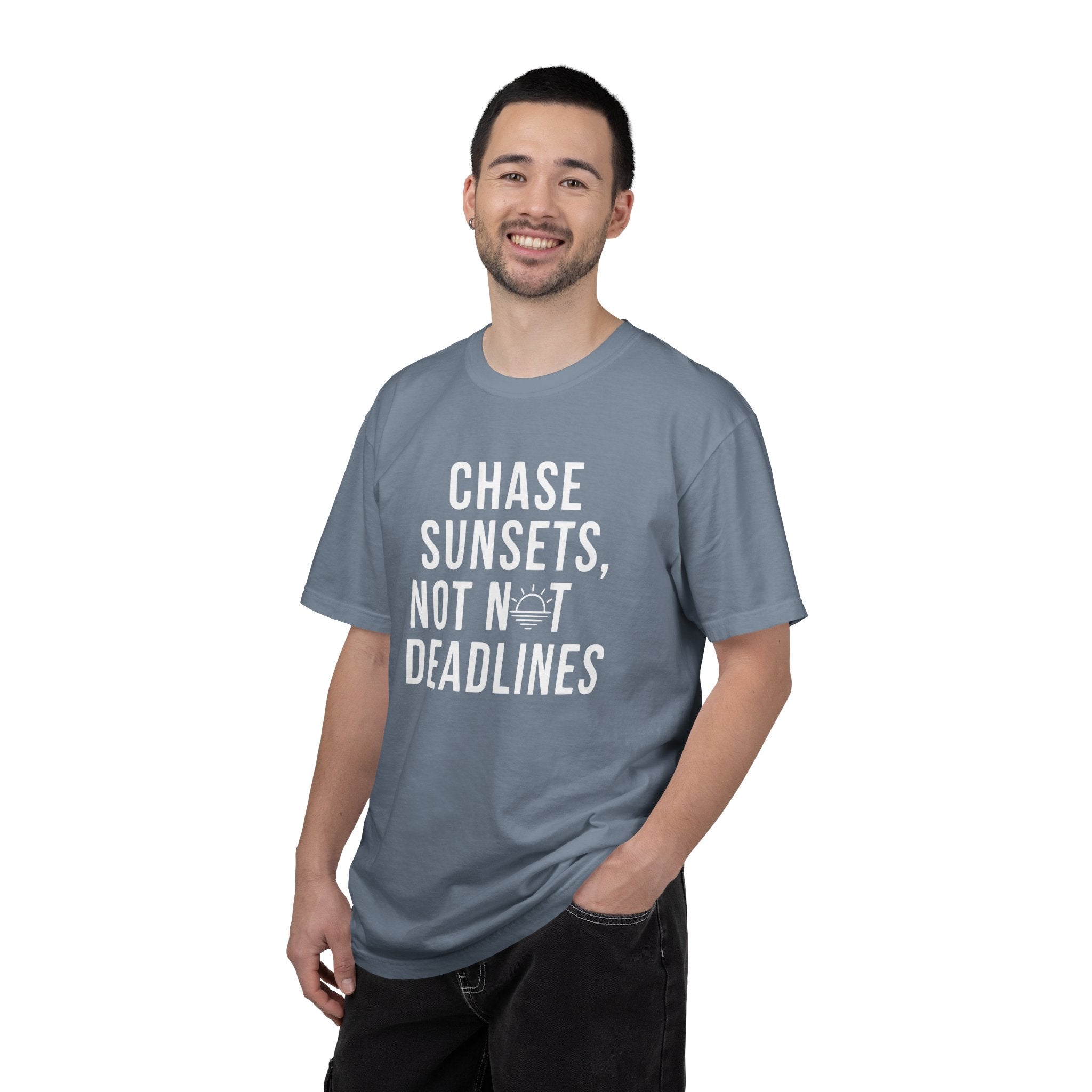 Chase sunsets, not not deadlines tee