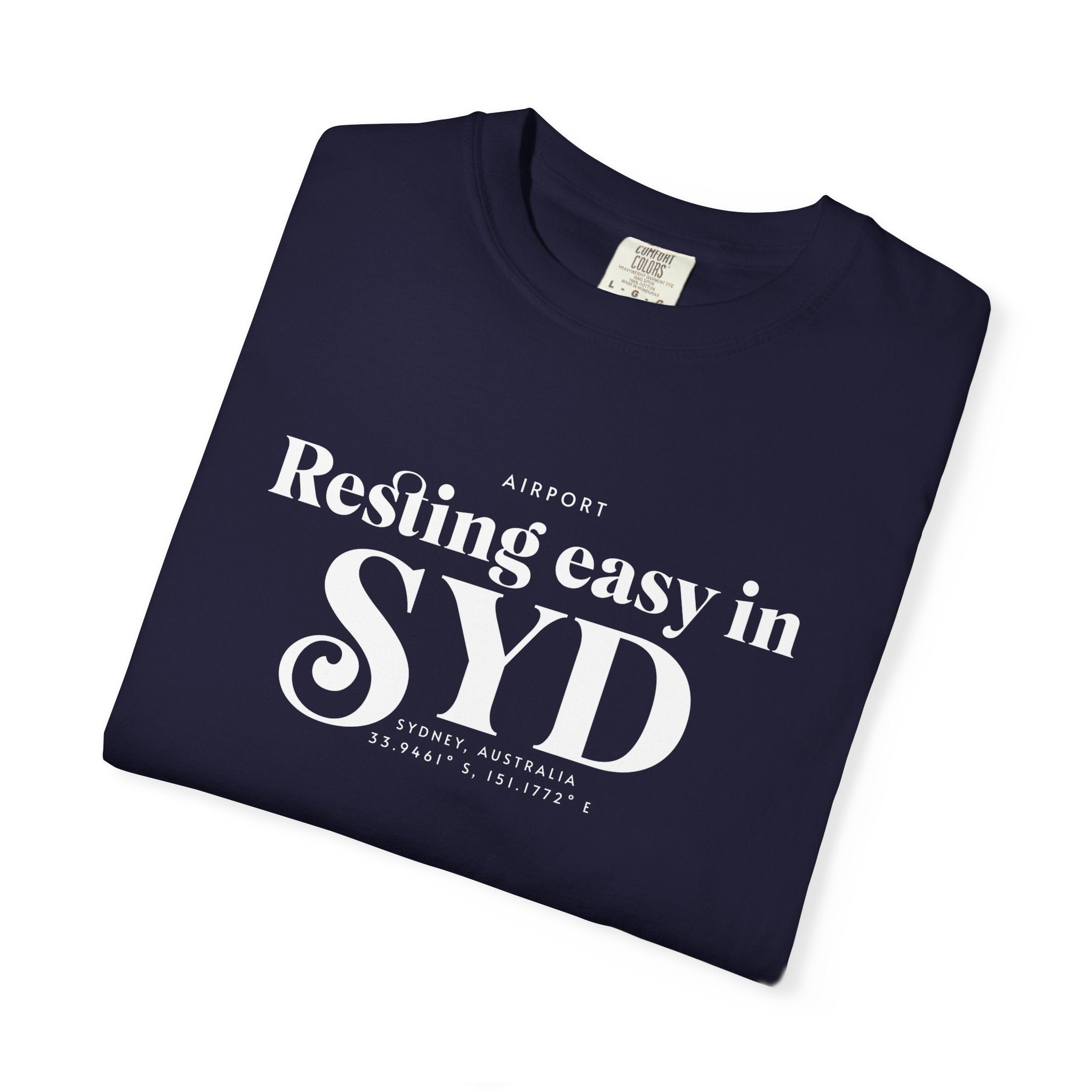 Resting easy in SYD airport, Sydney, Australia tee