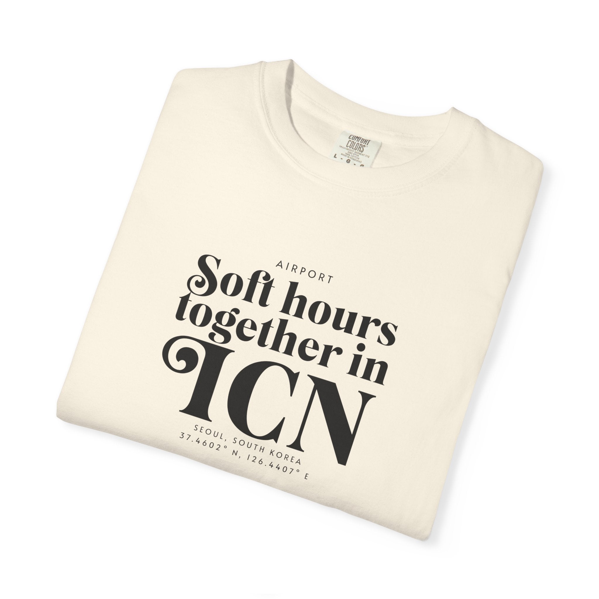 Soft hours together in ICN, Seoul airport, South Korea tee