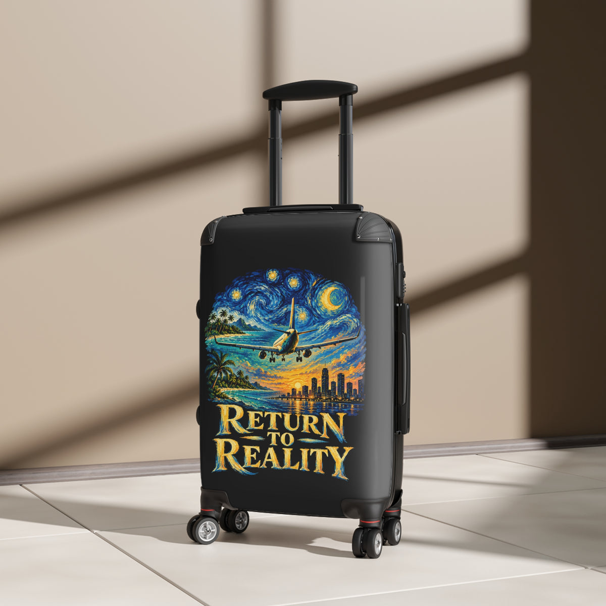 'Return to Reality' Travel Carry-On with Van Gogh Night Sky