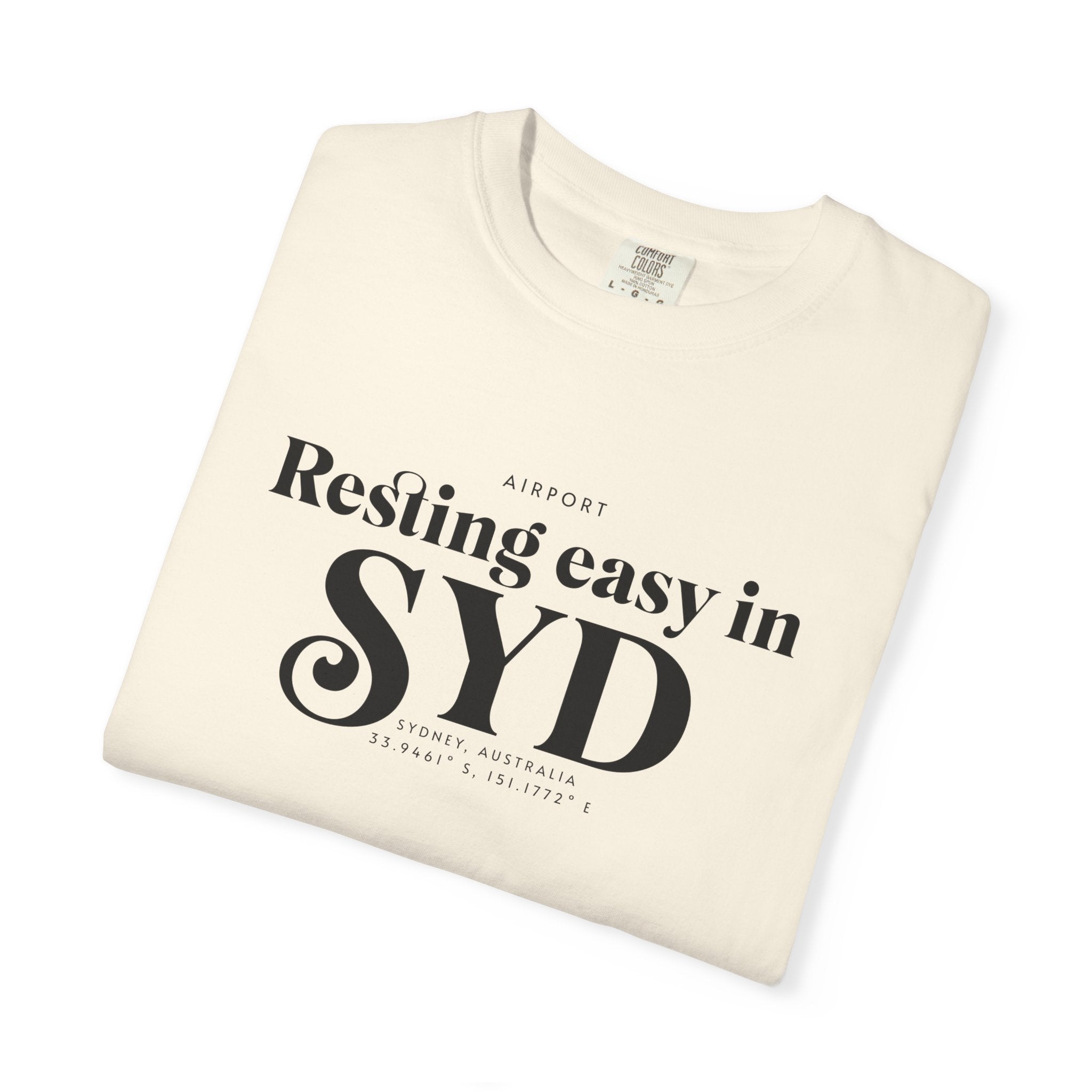 Resting easy in SYD airport, Sydney, Australia tee