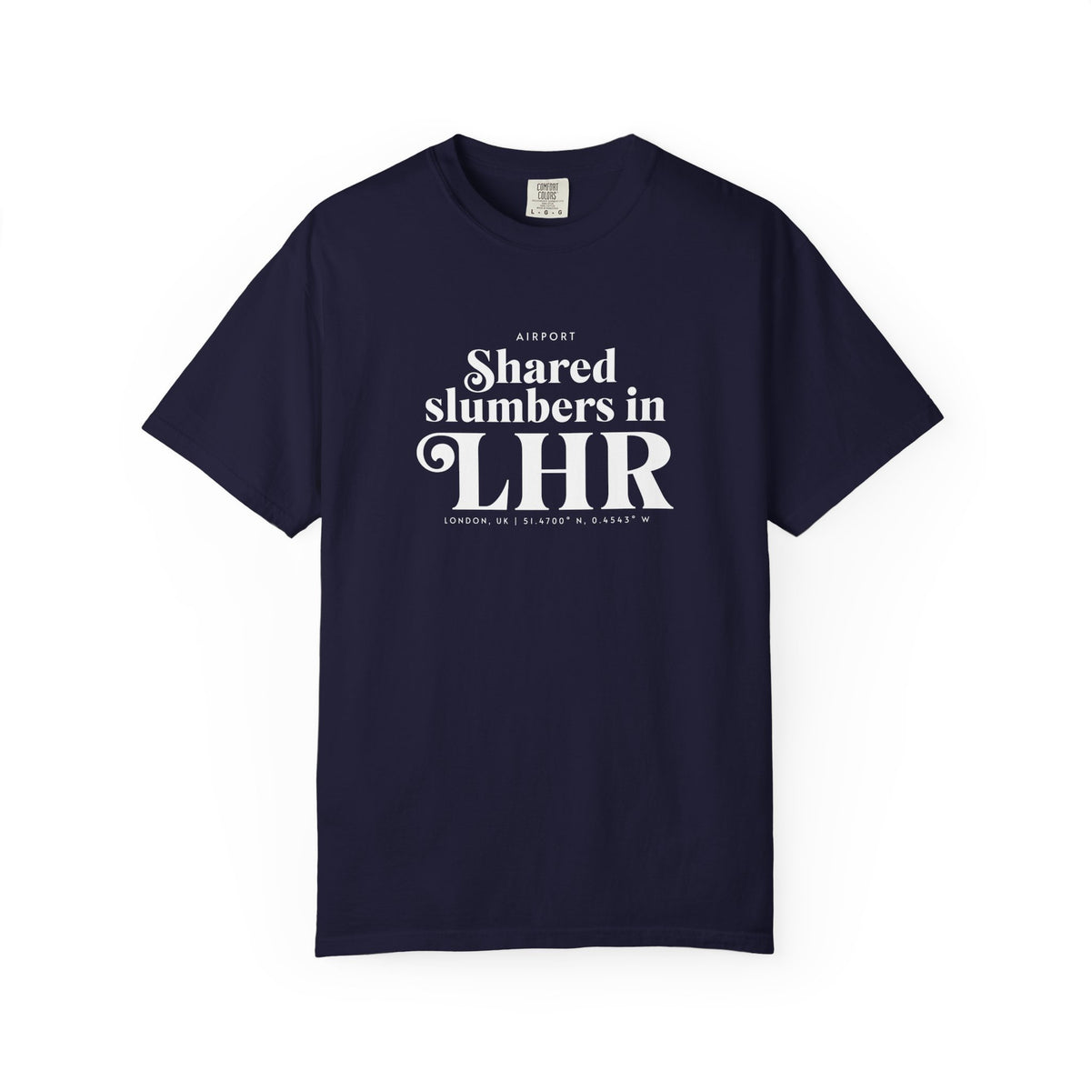Shared slumbers in LHR airport, London, UK tee