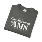 Cozying up in AMS airport, Amsterdam, Netherlands tee